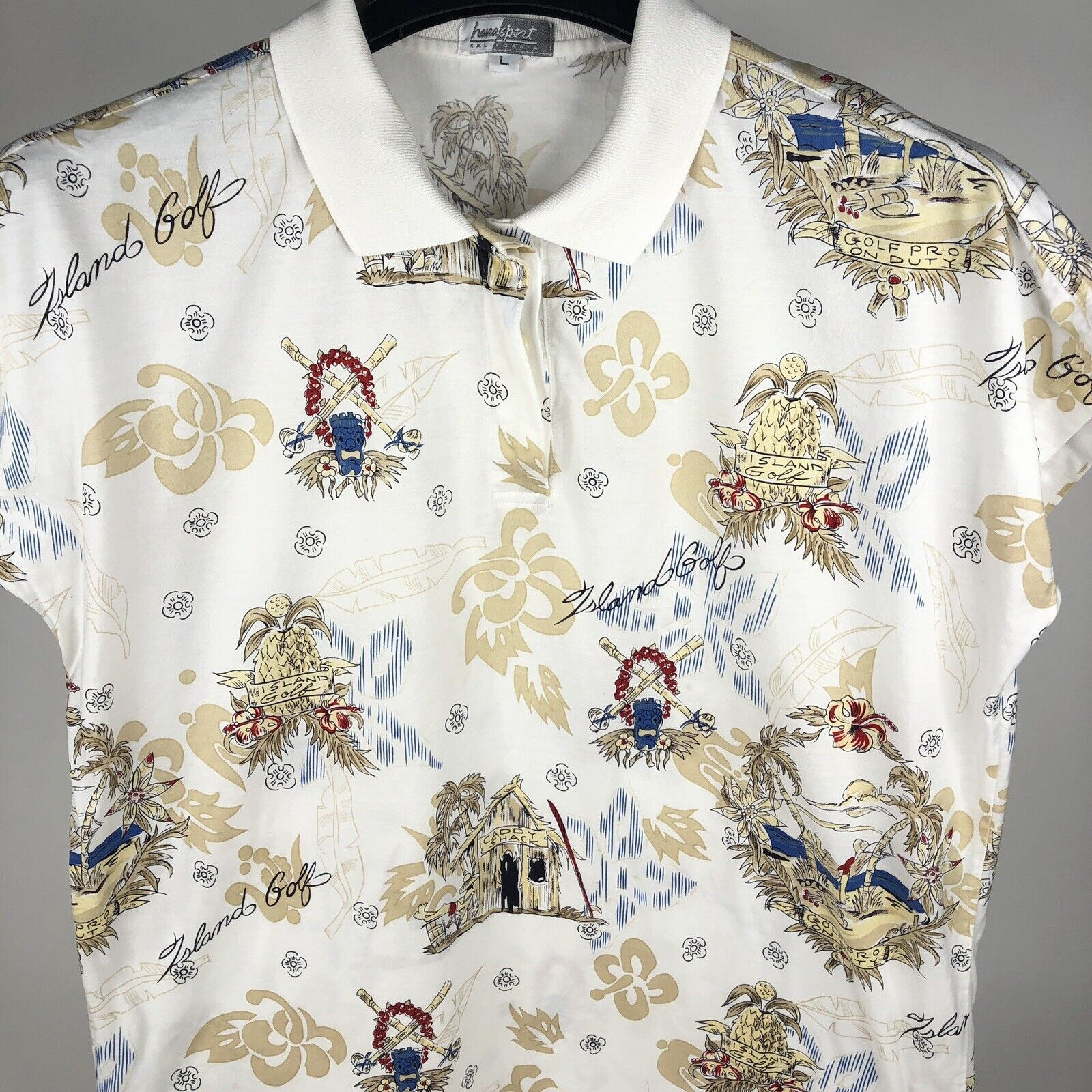 Vintage Hana Sport Women’s Large Golf Polo Shirt Island Golf Caddy Shack