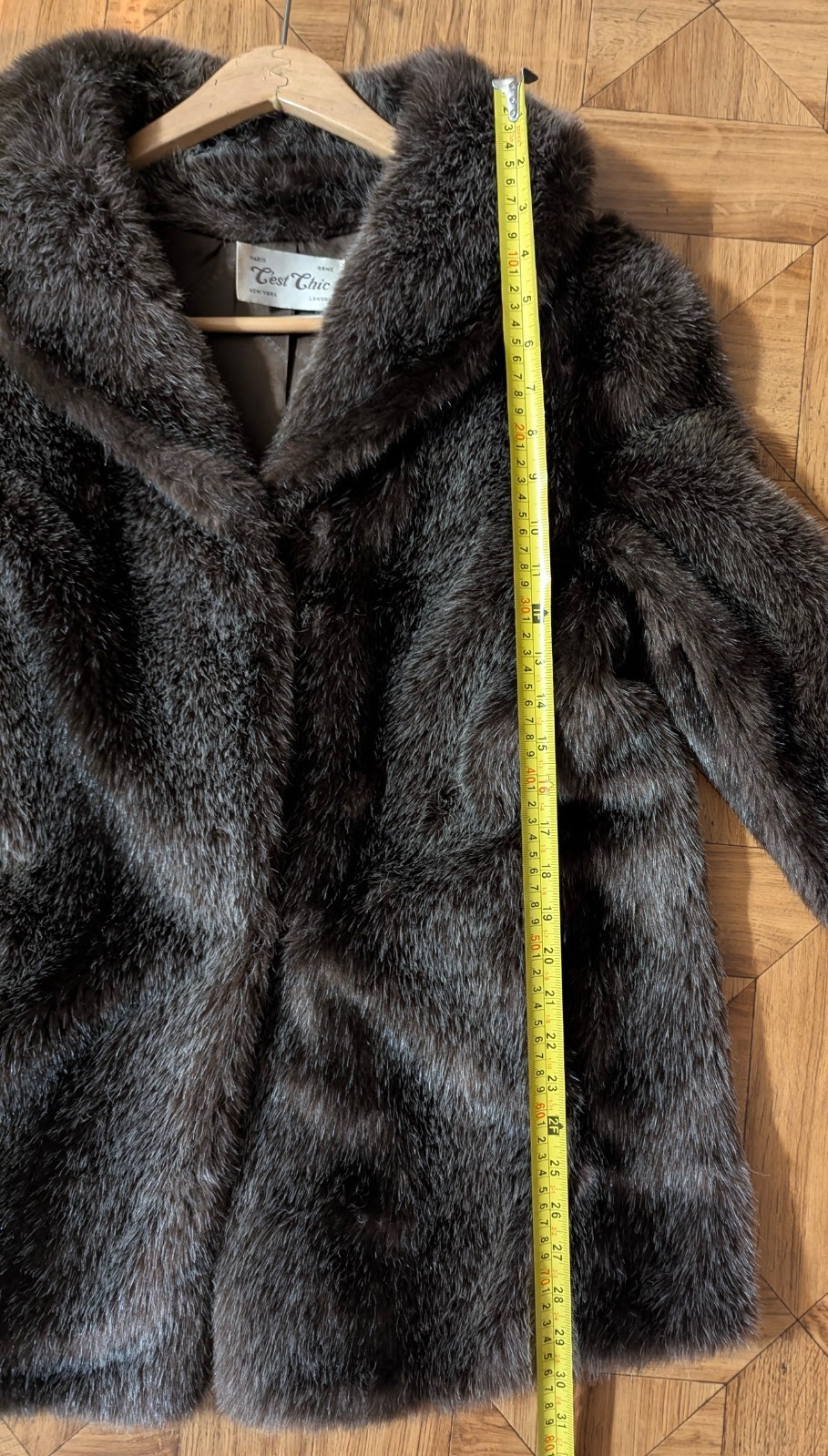 Vintage Faux Fur Shawl Collar Style Coat with Luxuriously Soft Multi-Tone Browns