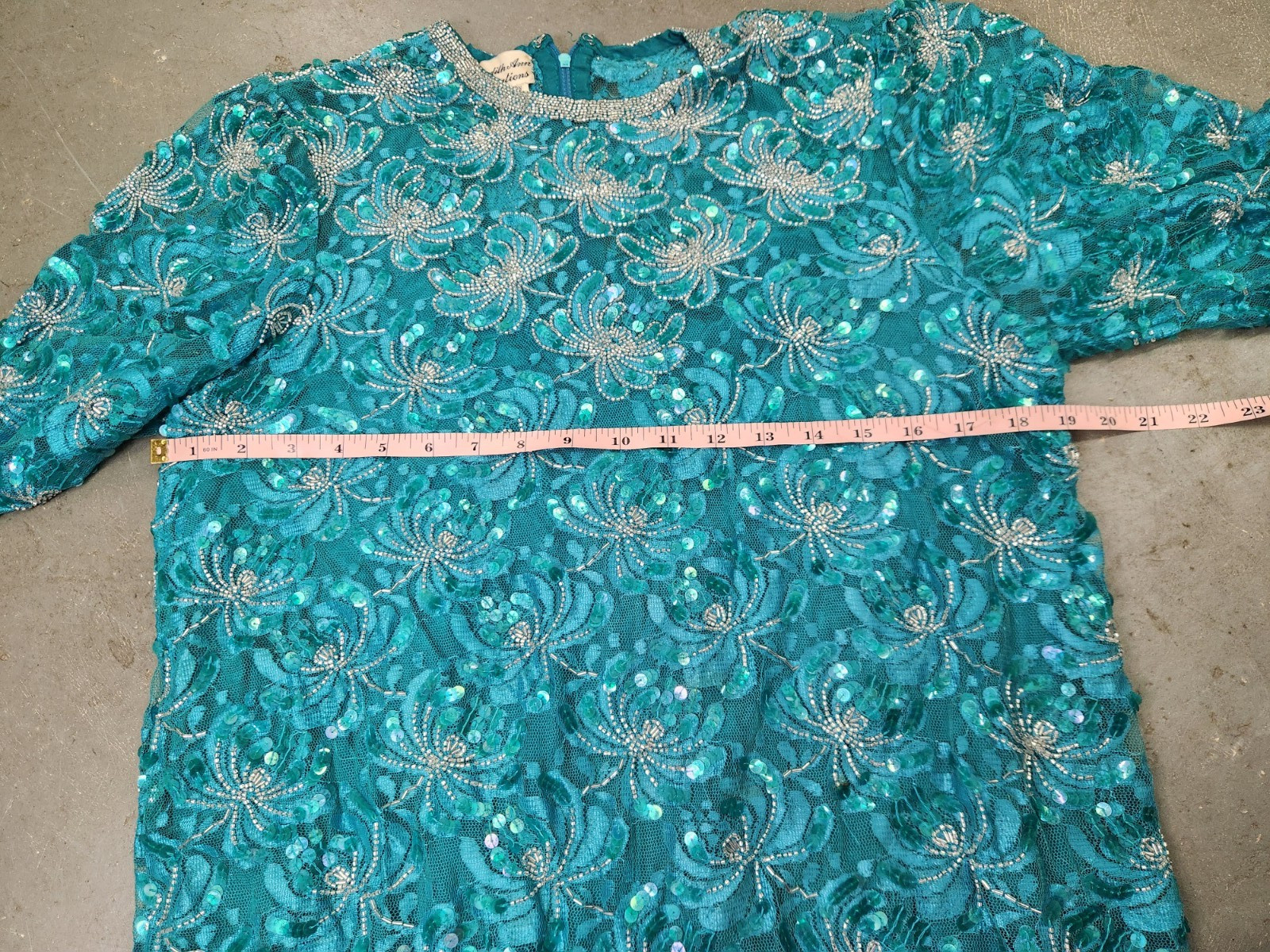 Vintage Judith Ann Creations Dress Womens Small Silk Beaded Cocktail Sequined