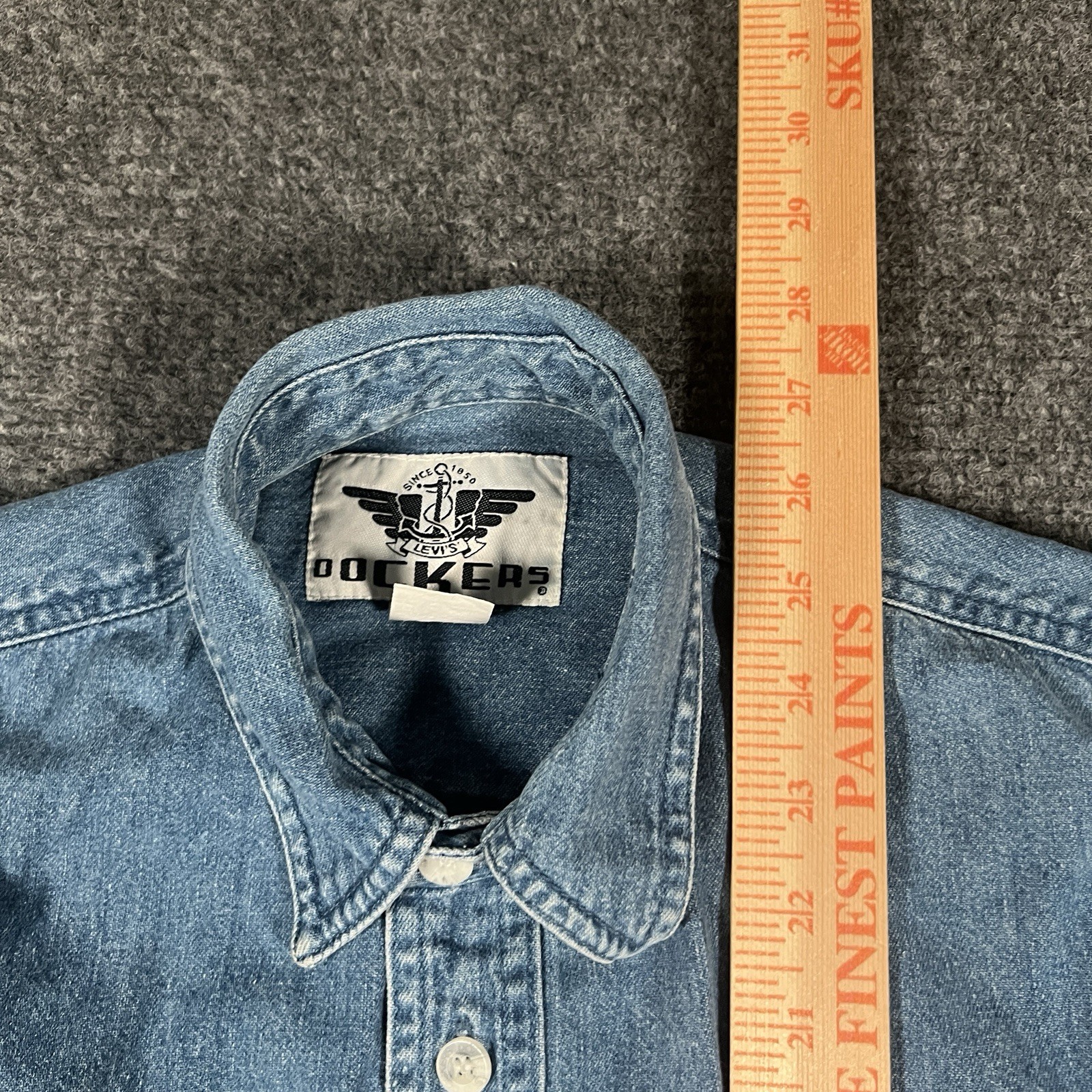 Vintage 90s Dockers Levi’s Women’s Large Denim Shirt Blue Heavy Cotton L