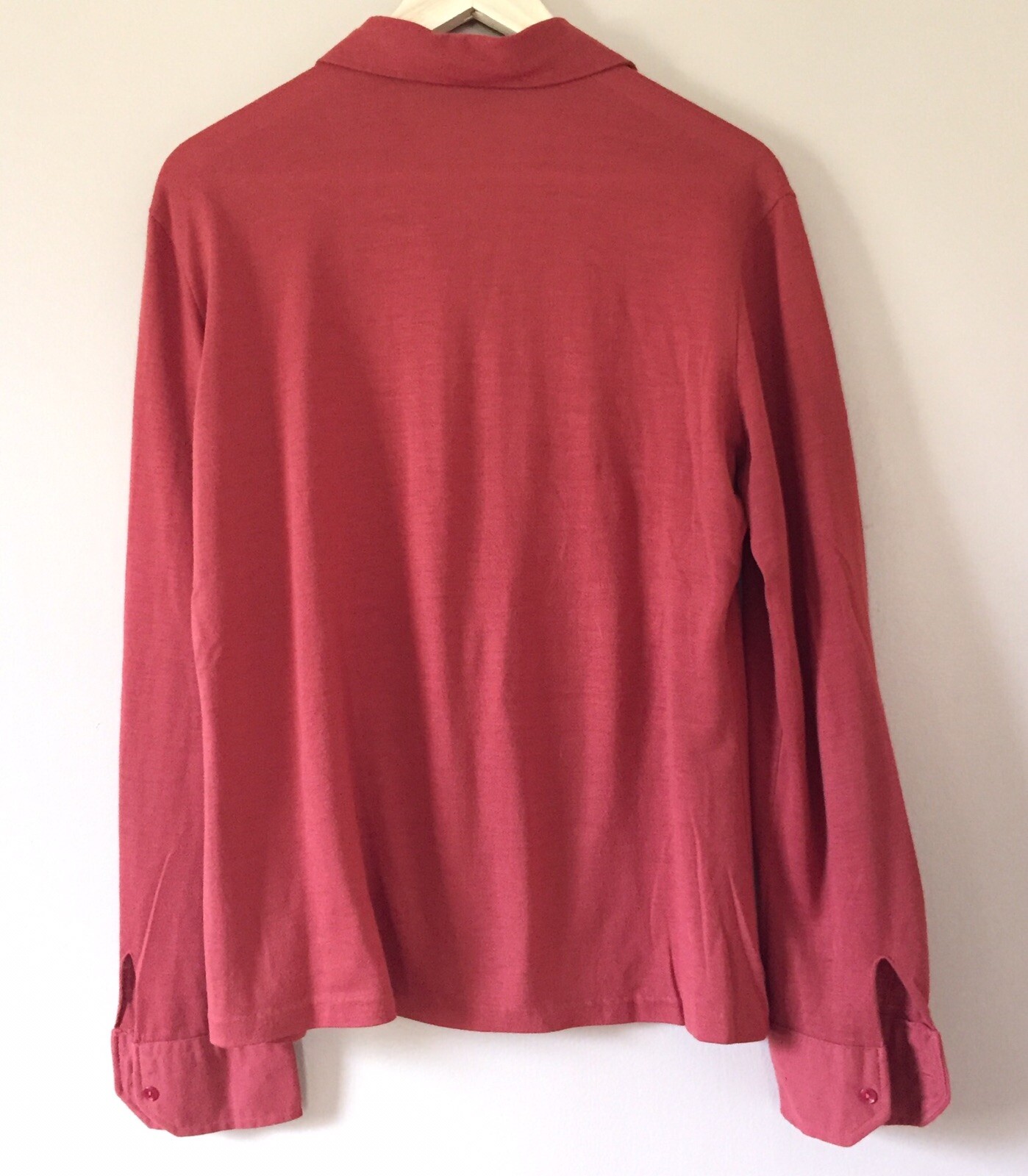 VTG GRAZIASTIL Pointy Collared Knit Button Front 70s BLOUSE Top Shirt M/L f