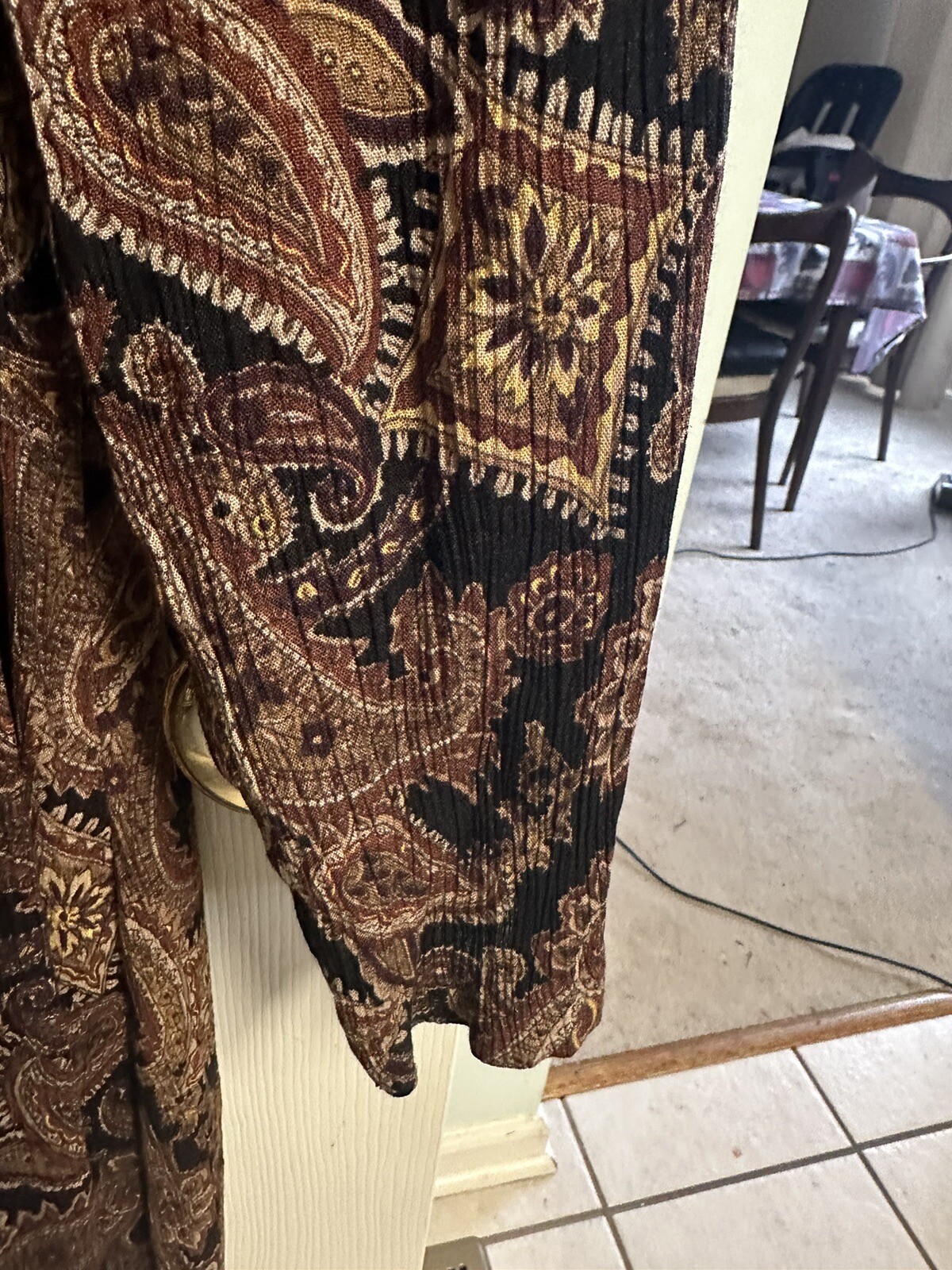 Vnt 90’s Brett Alixander Dress Paisley 11/12 Med Button Up Maxi Witchy Modest