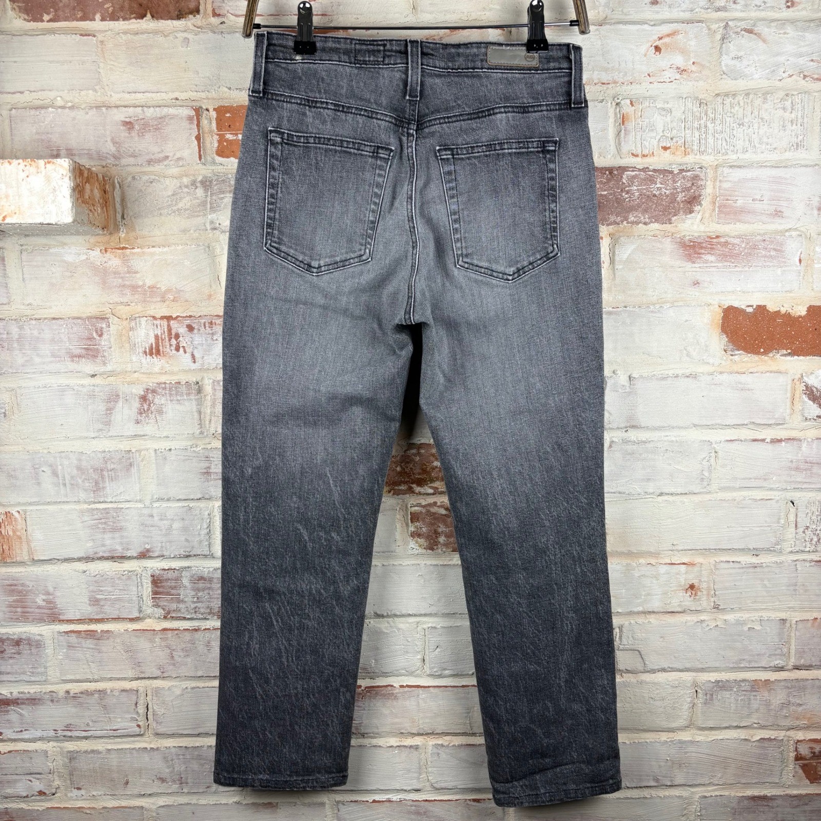 AG Adriano Goldschmied Isabelle High Rise Straight Crop Jeans Gray Sz 27 Vintage