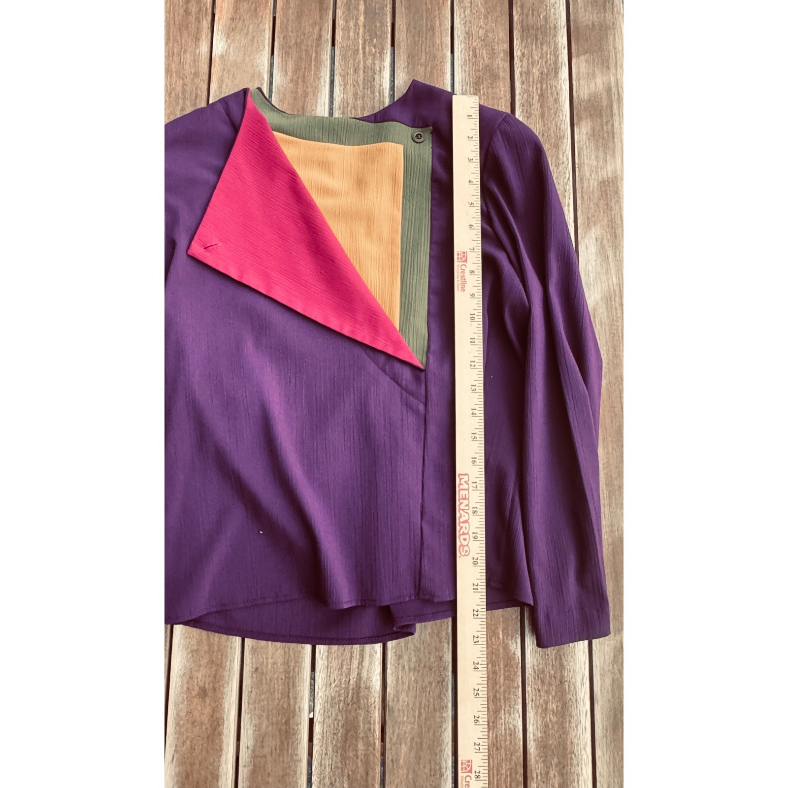Vintage F/stop Purple Color Block Pant Set 80s 90s Shoulder Pads Small 2 Piece