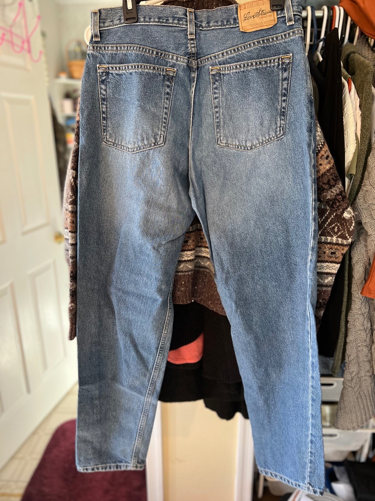 WJ3-LEVIS vintage WOMENS BLUE JEANS Relaxed fit, hi-waist, 14L 264