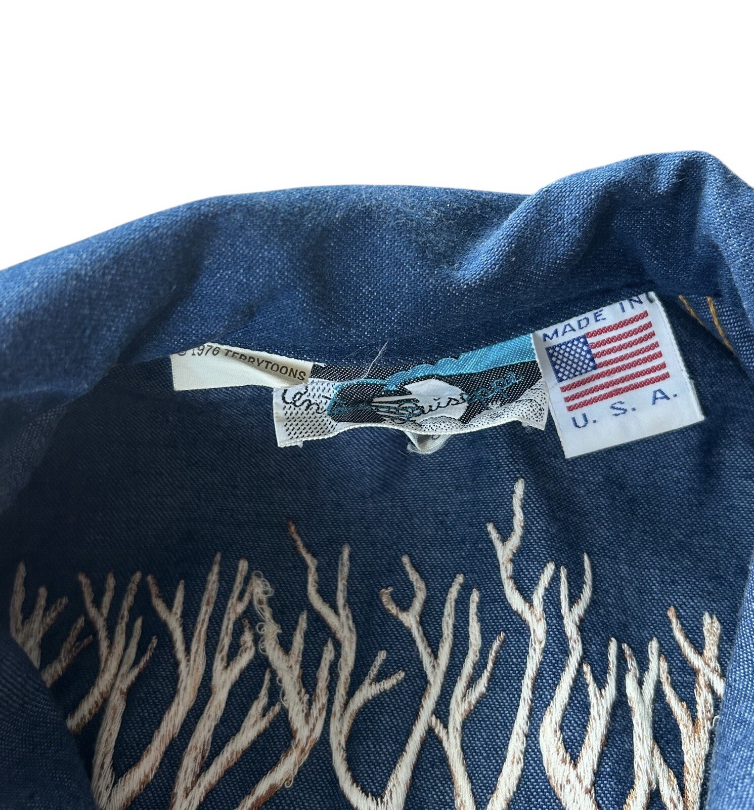 Vintage 70s Antonio Giuseppe Denim Jacket Heckle & Jeckle Terrytoons