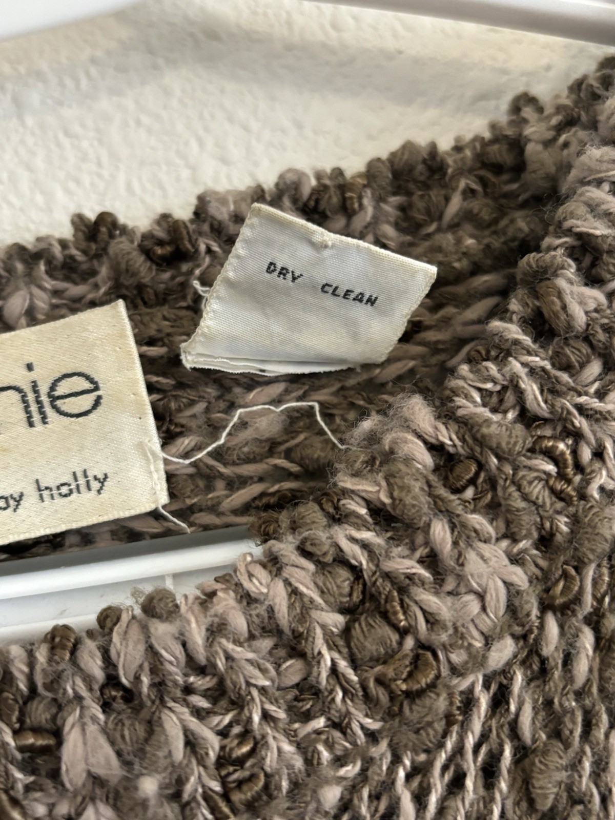 Vintage Bonnie And Bill Knit Crochet Sweater Fur Tassel Size Small
