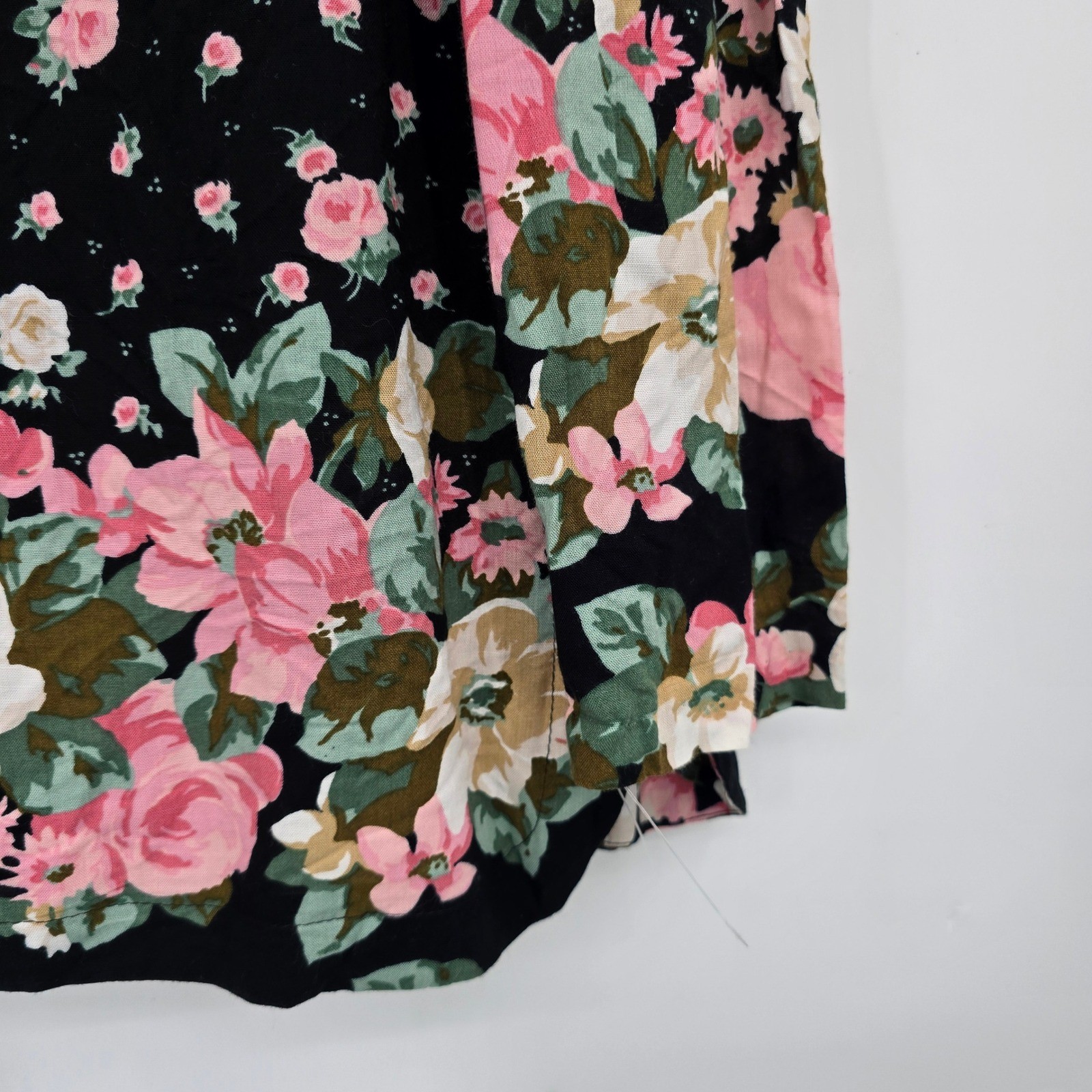 Vintage Damon Dress Floral Blouse Long Sleeve Top Size 16 Made USA Cottage