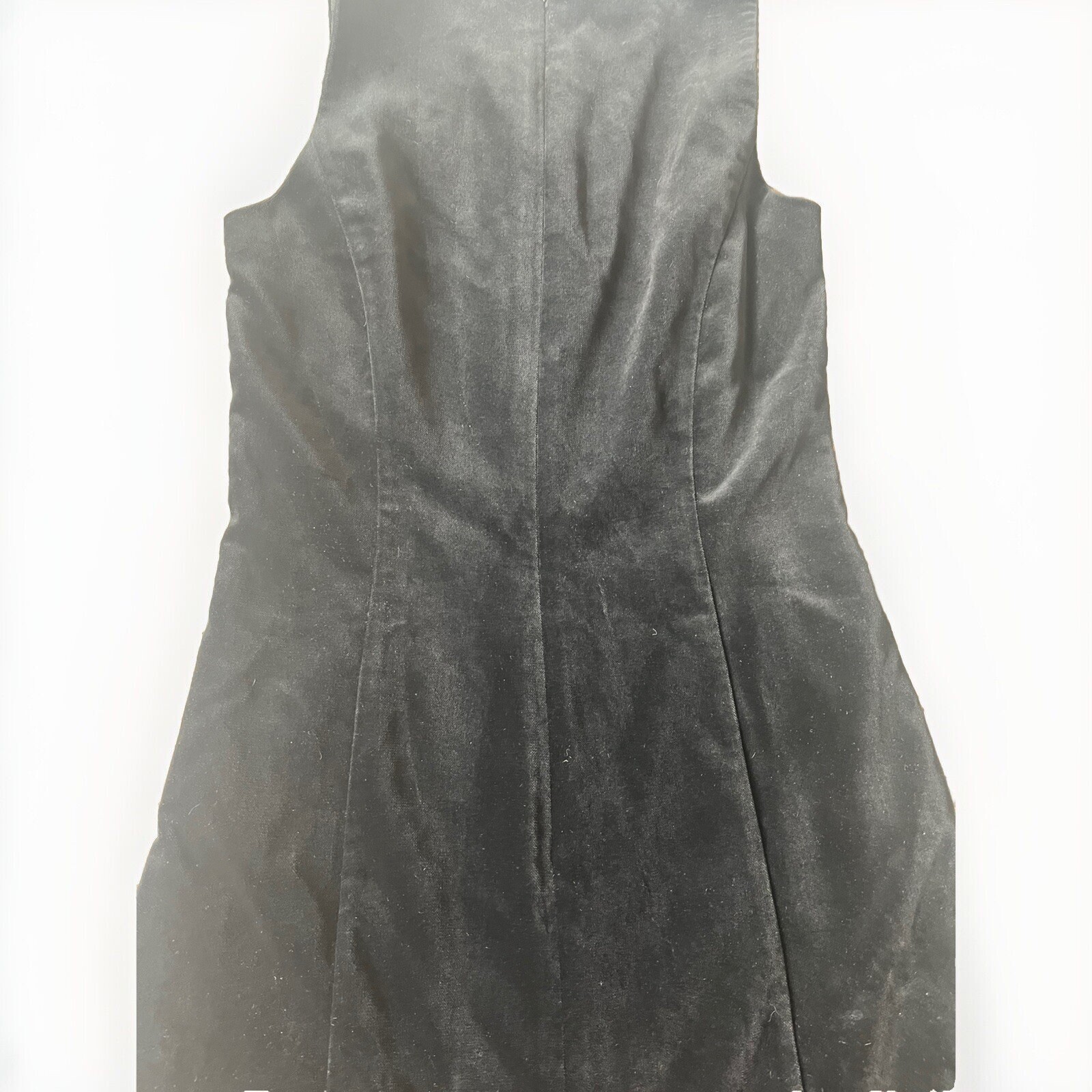 Vintage 80’s Laura Ashley Black Velvet Sleeveless Tank/Shift Dress Classic Retro