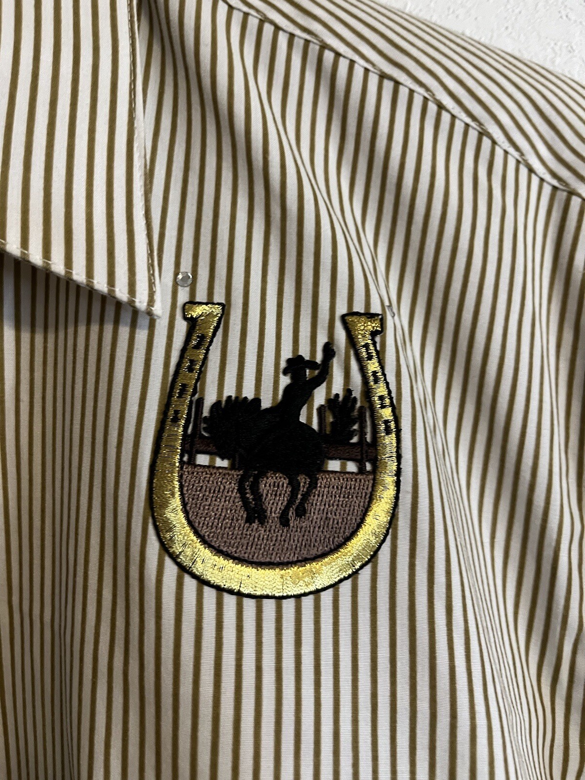 Shirt Size Medium Rhinestone Studded Western Equestrian Show Rodeo Stripe