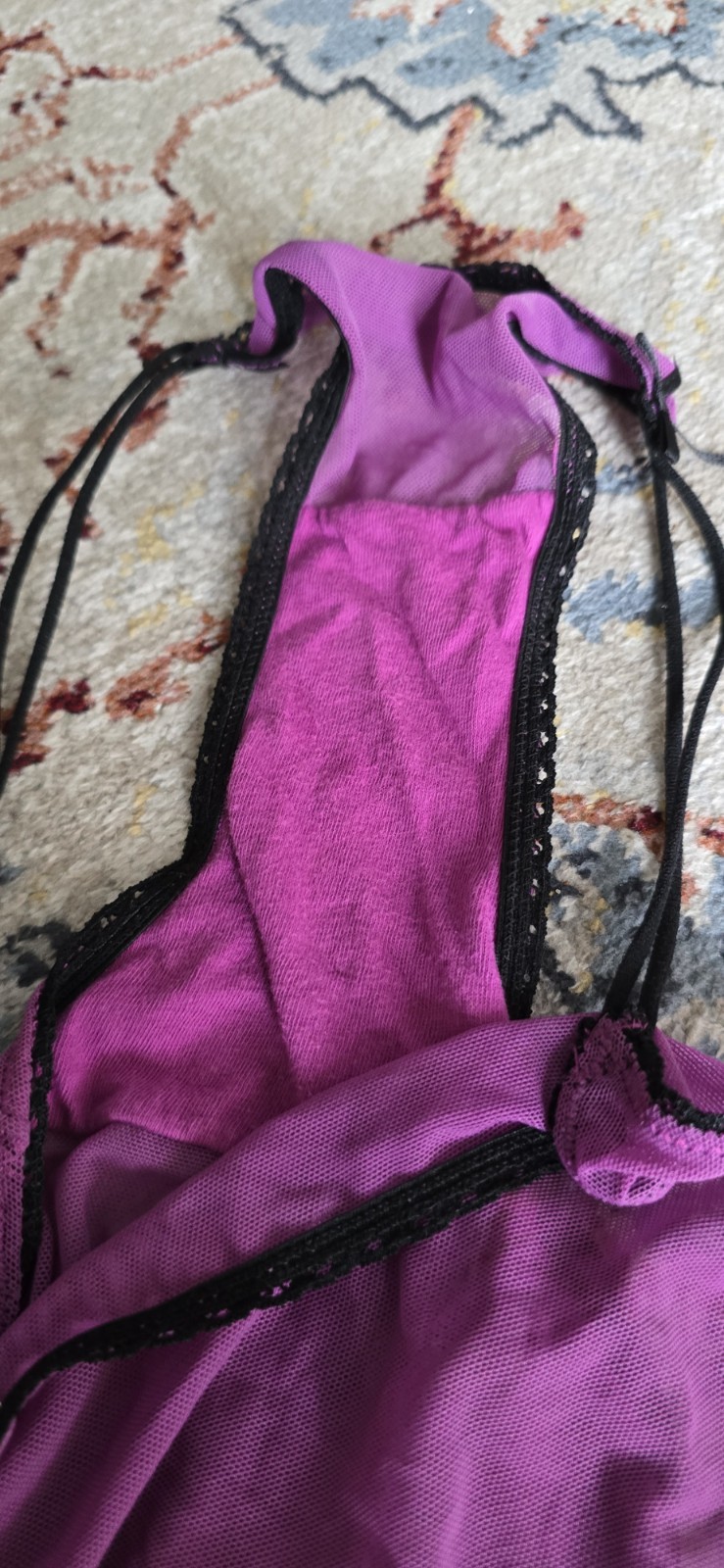 Vintage Y2K Xhilaration Pink Mesh Panties Double String Bikini Panty Medium