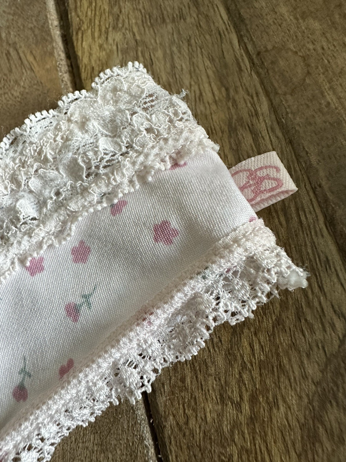 Vtg Jessica Simpson L Rosebud Pink Thong Bikini Panties W Lace Trim