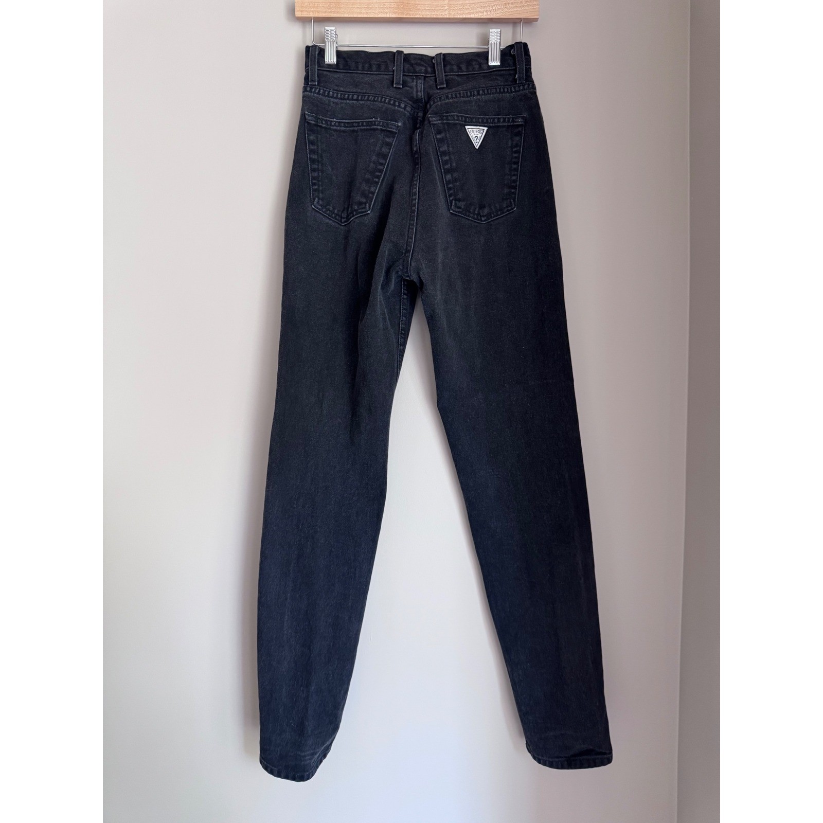 Vintage Guess Jeans Black High Rise Tapered Leg 100% Cotton Made in USA Retro