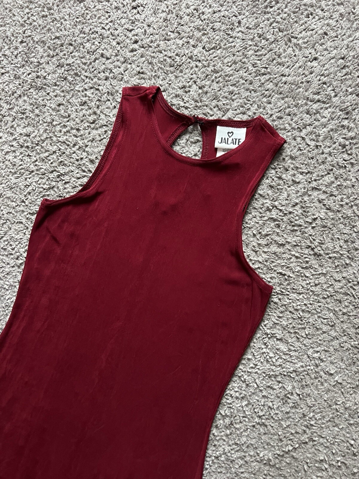 Vintage Y2K 90s Maxi Dress Medium Red Tank Slinky Goth Grunge Romantic Evening