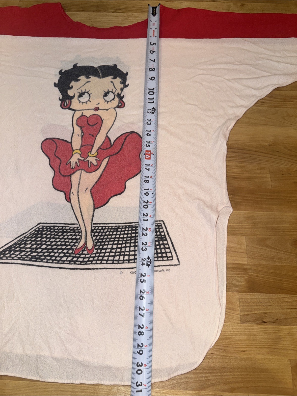 Vintage Betty Boop Womens Shirt 3/4 Sleeve Raglan Style Marilyn Monroe Pose Rare