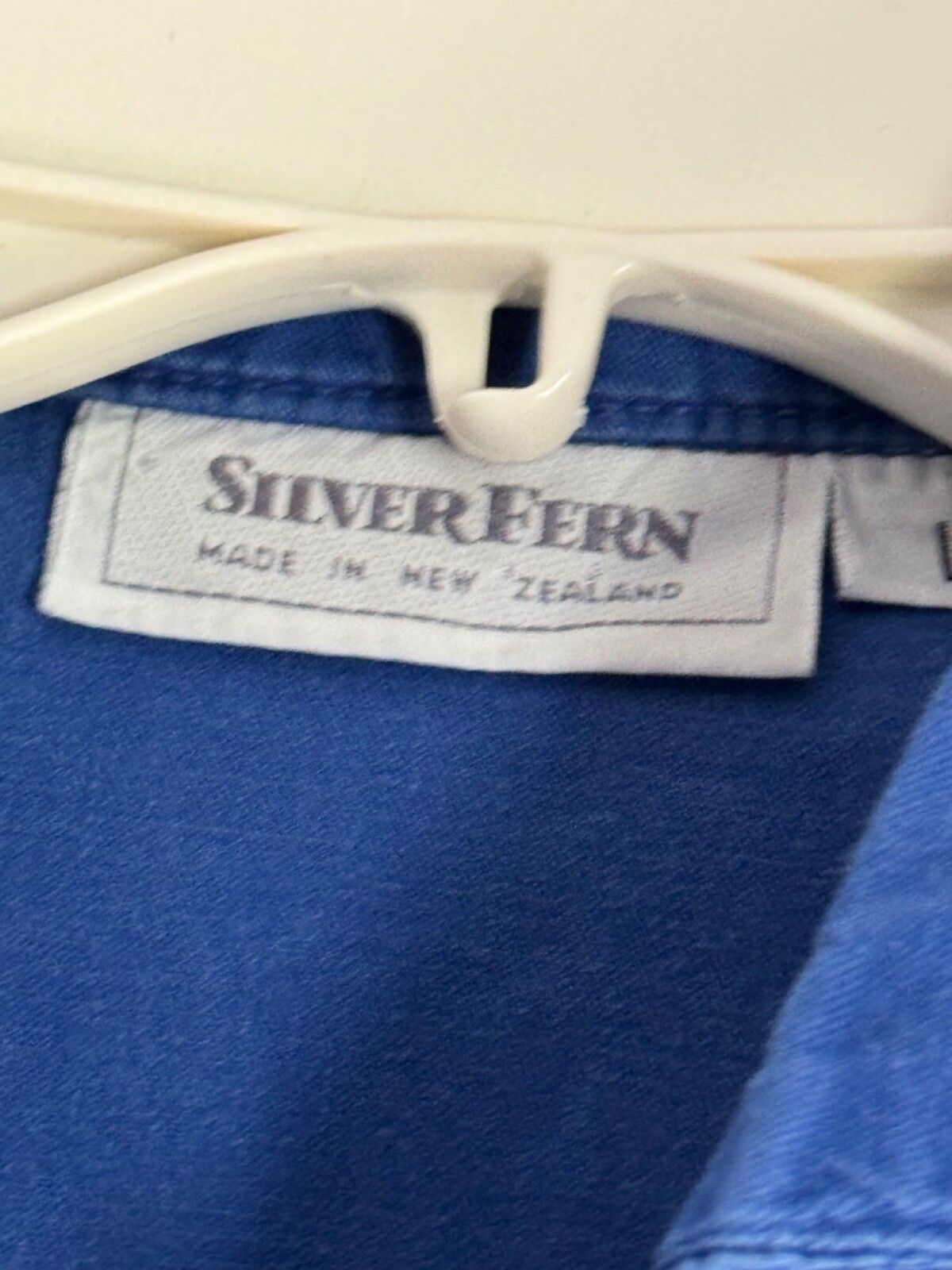 Vintage Silver Fern Blue Ladies large Camp Shirt New Zealand