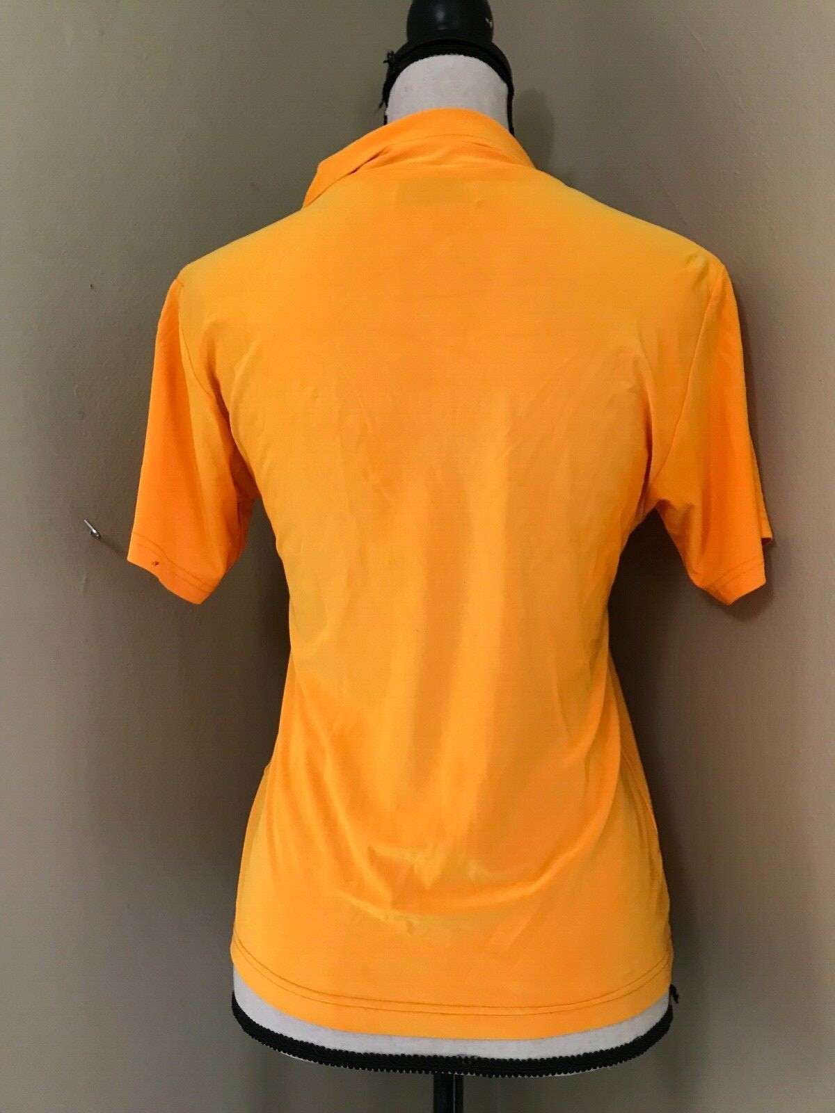 Vintage 90s BODY CENTRAL Neon Orange Button Up Club Kid S/S Nylon Shirt Size S