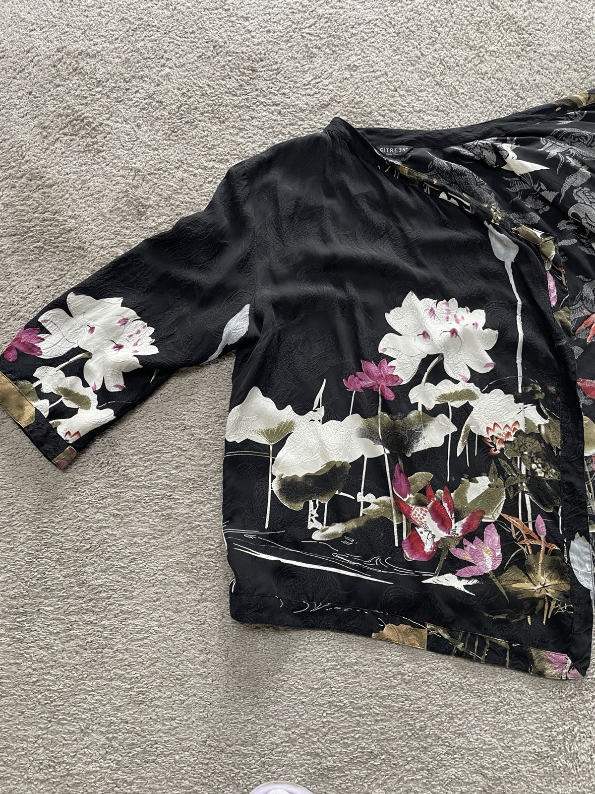Vintage Asian, Kimono Style Jacket, 100% Silk, One Size, Brand Citron