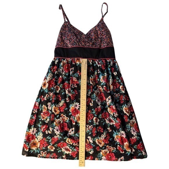 Vintage 2010 Cottagecore Empire Waist Bow tie-back Mixed Floral Sundress Size-S
