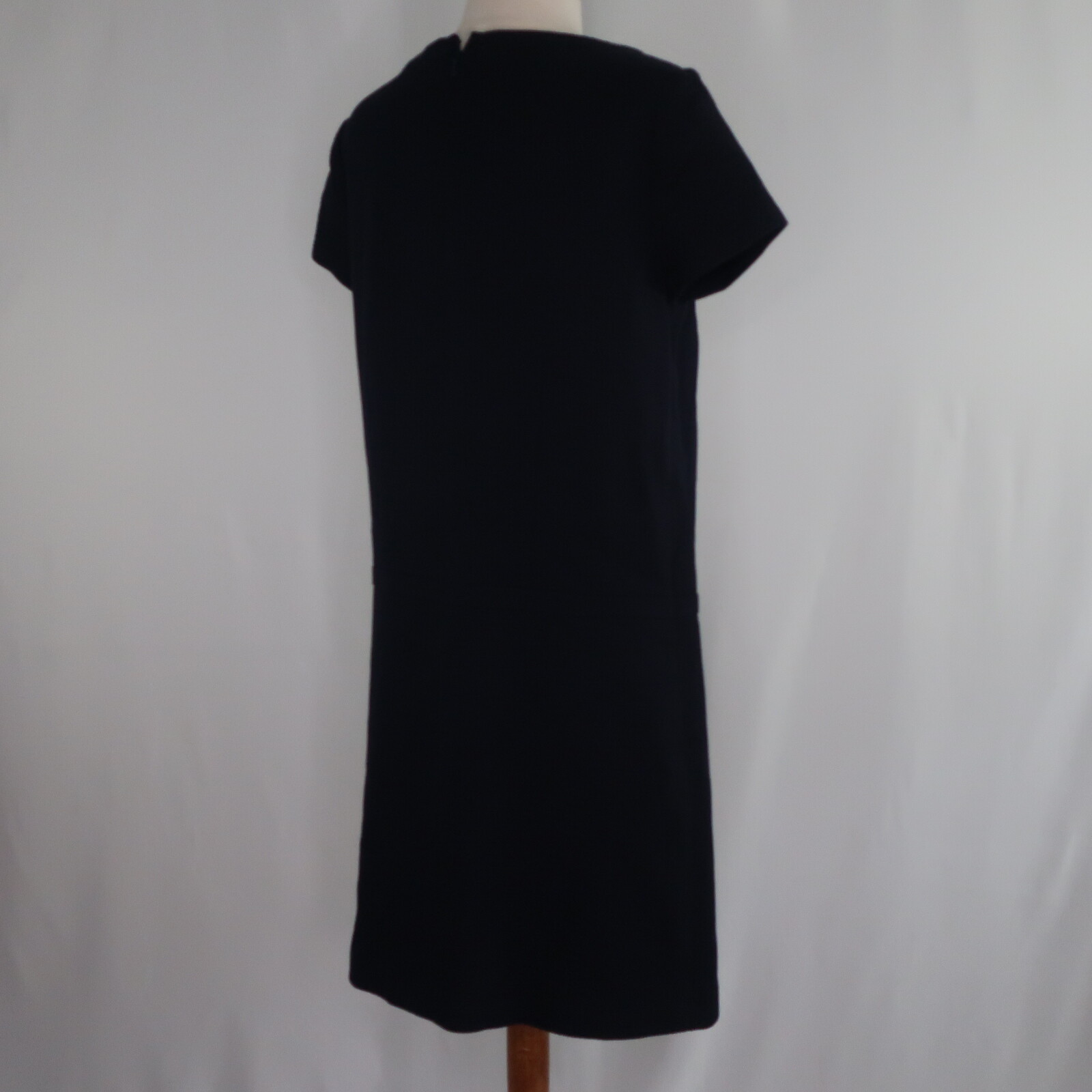 346 Brooks Brothers Solid Blue Business Career Textured Shift Dress Womens 8
