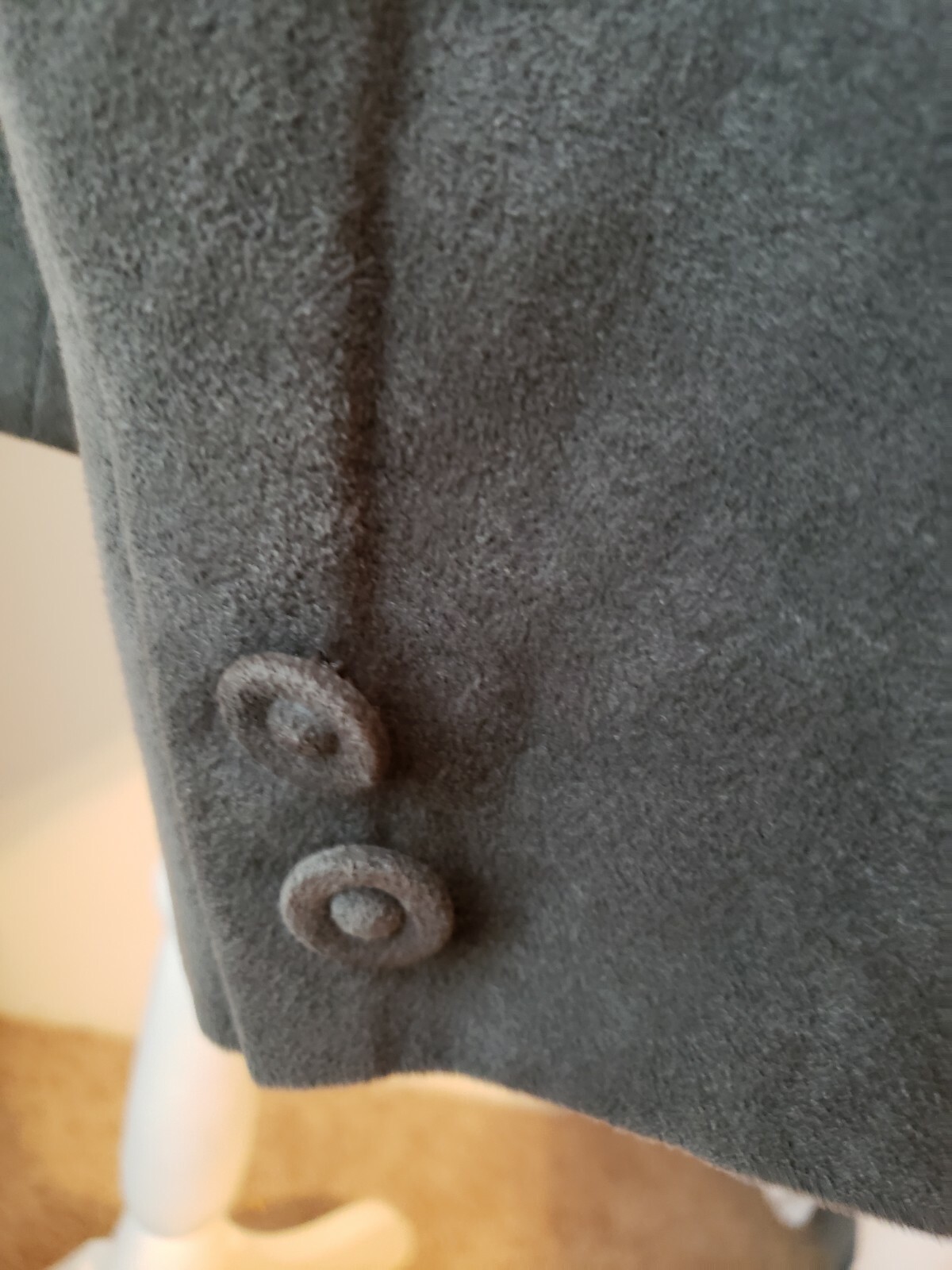 Vintage James Chen British Textile Suede Leather Jacket Lightweight Gray Small S