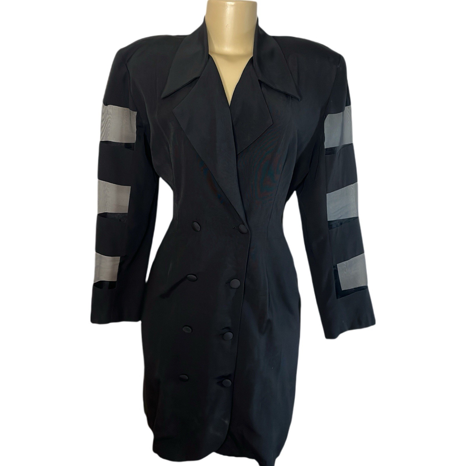Vintage Joseph Ribkoff Mesh Panel Midi Dress