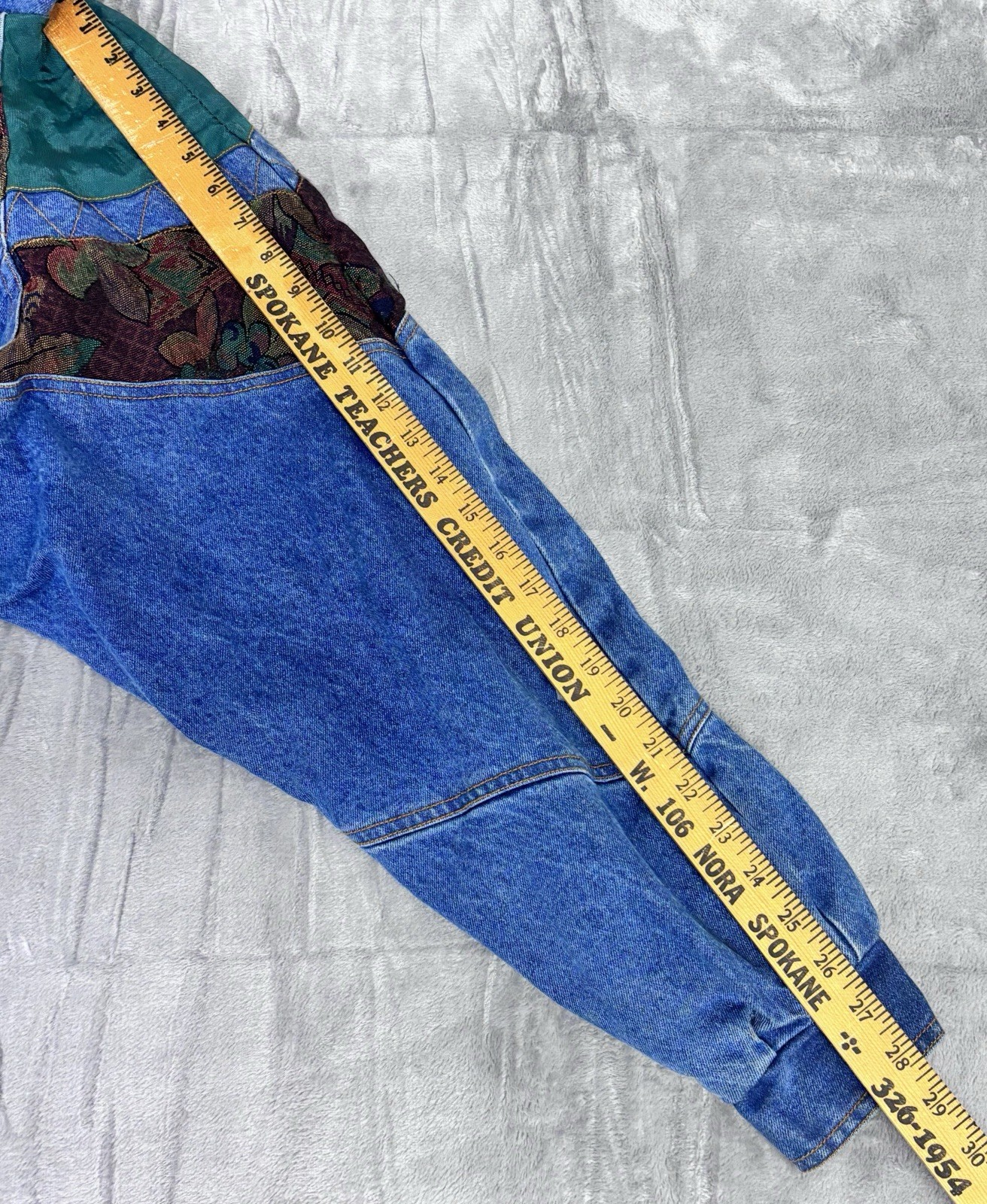 Vintage 80s Current Seen Denim Barn Jacket Floral Fleece Lined Womens Size M