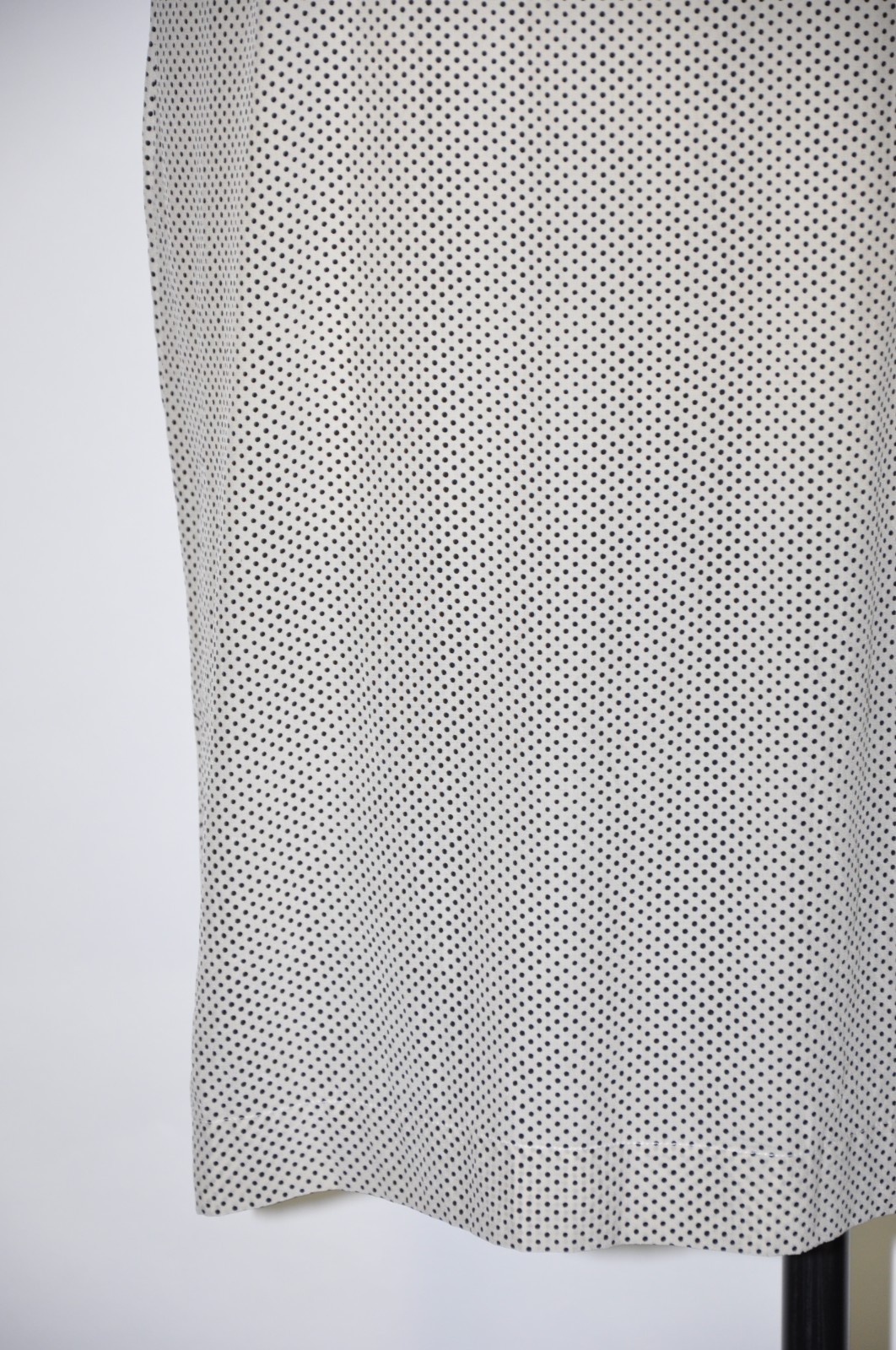 80s Vintage White Black Polka Dot Silk Short Sleeves Wrap Shirtdress Women S