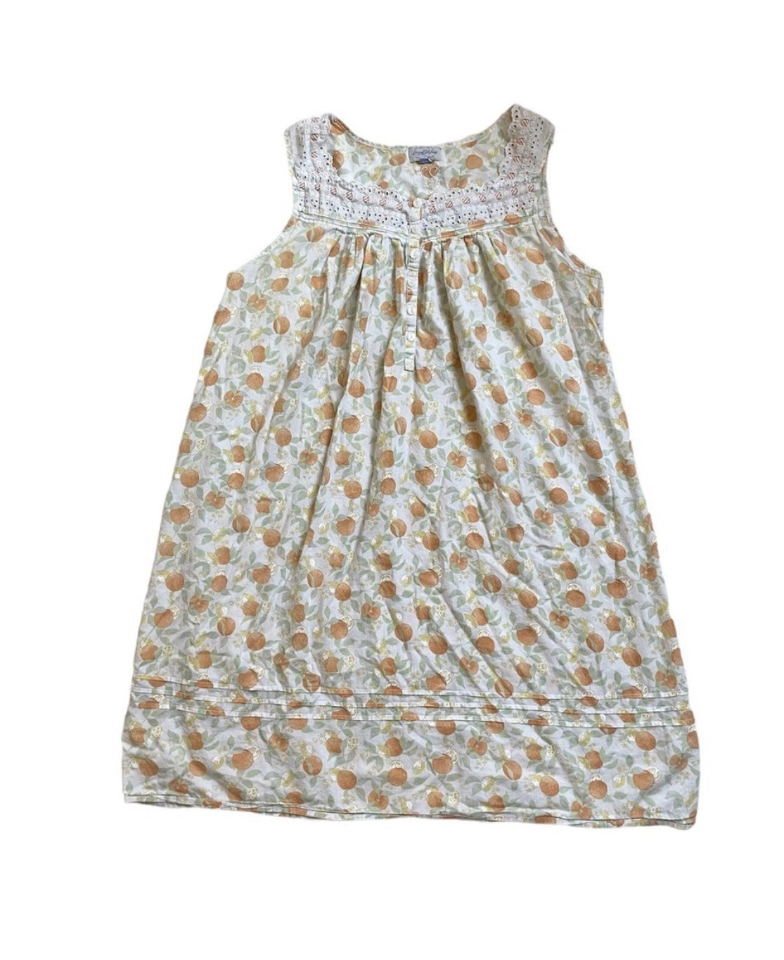Vintage Lanz of Salzburg citrus Orange print flowy summer house dress