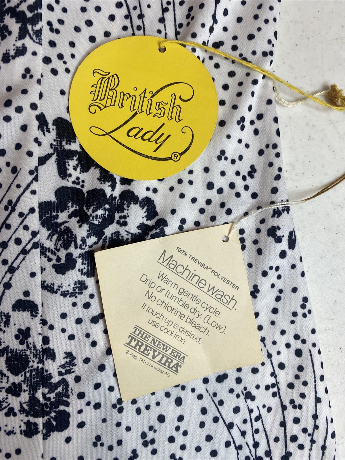 Vtg 1970s Dress Floral House Dress British Lady Union Label NWT Size 16 USA