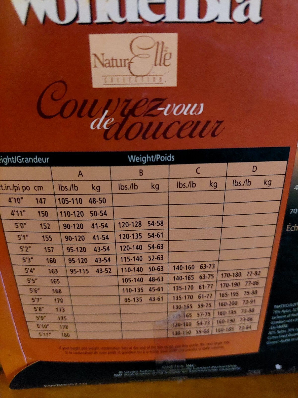 Vintage Pantyhose Wonderbra Silky Softness Control Top Color Almond size A BDR2