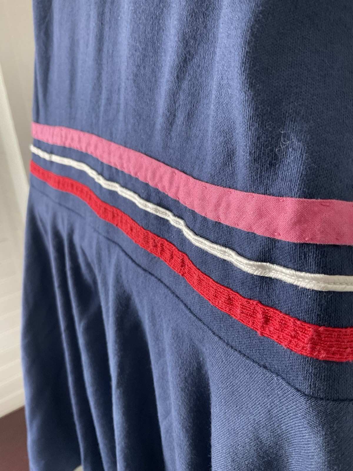 Vintage Sears Jr Bazaar Navy Blue Mod GoGo Sailor Dress Drop Waist Circa 1970’s