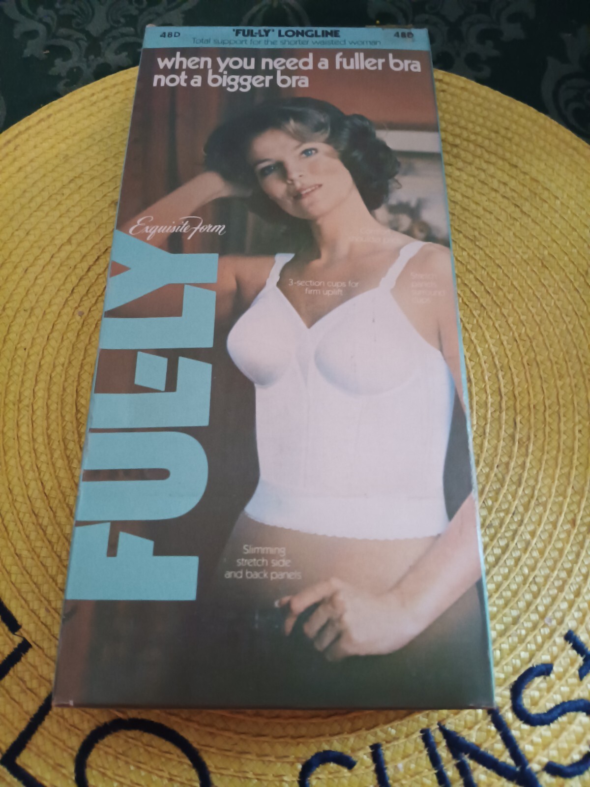 Vtg Exquisite Form Ful-ly Fully 3/4 Length White Bra 48 D NIB P7532 Longline