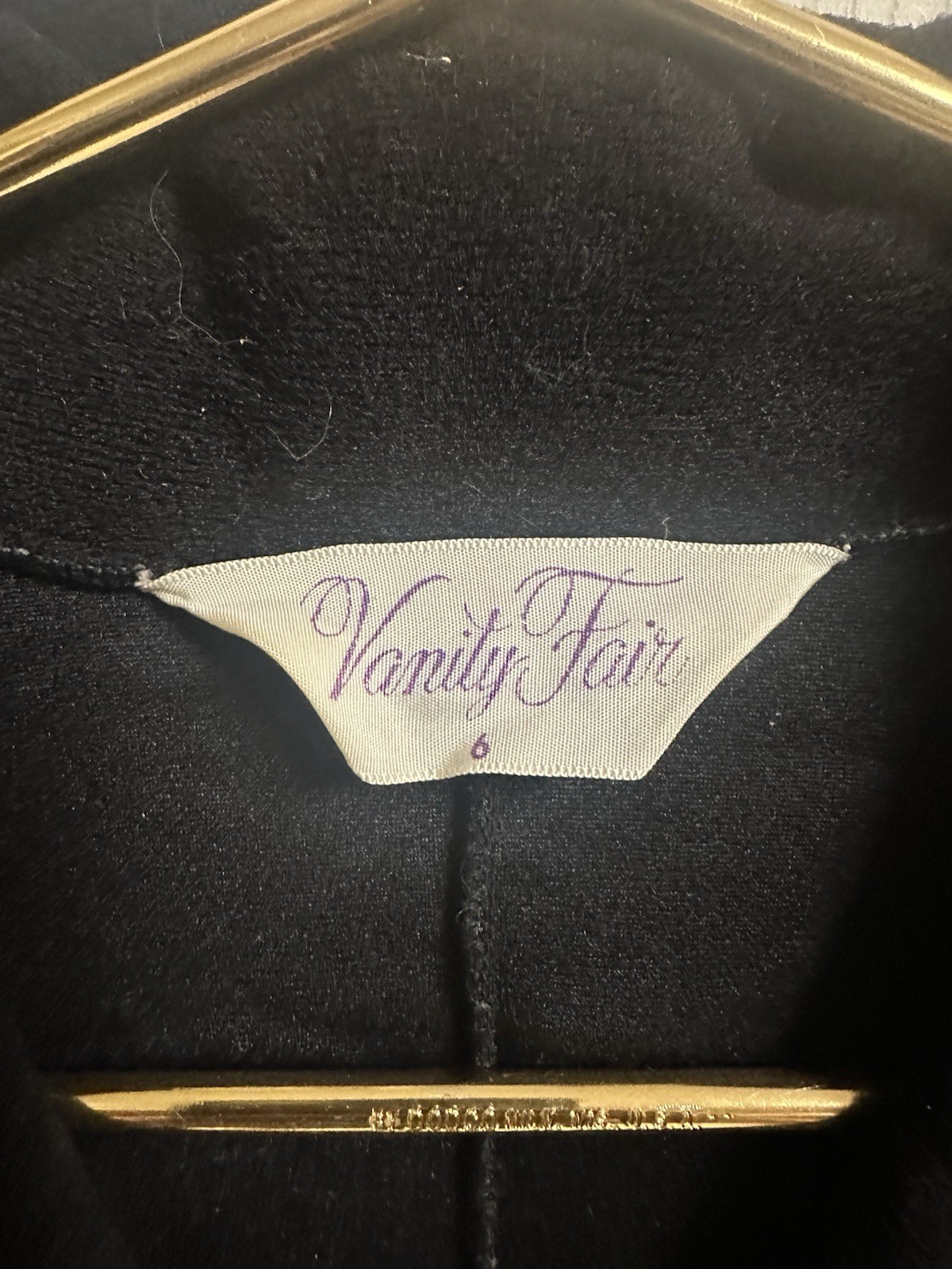 Vanity Fair VNT 60-70’s Velour Zip Front Wide Leg Jumpsuit Sz 6 Small Hole 36w
