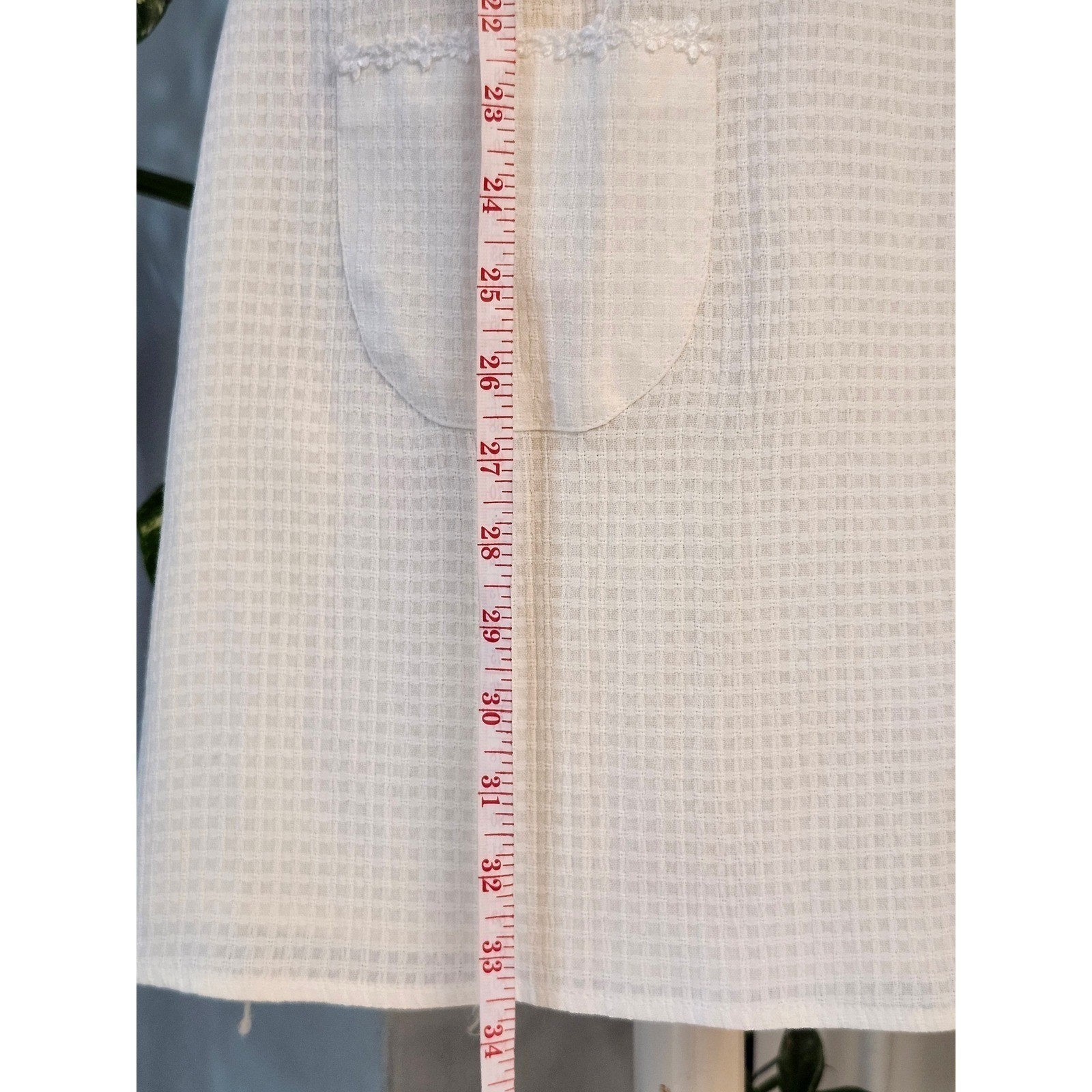 Vtg 90s Y2K A-List by Wrapper Dress Junior 9/10 Fits Small Cream Waffle Knit Mod