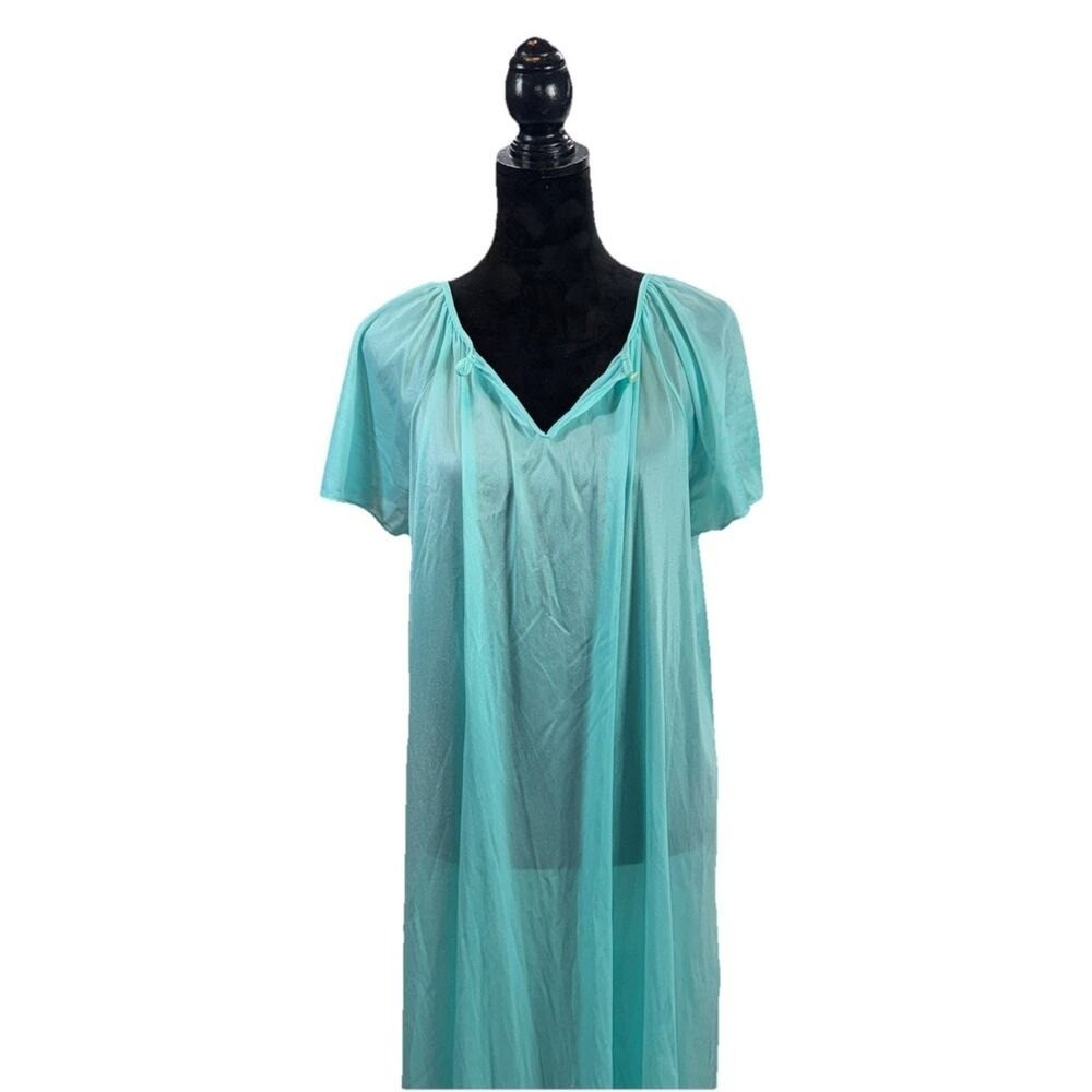 Vintage Sears Sheer Blue Nightgown One Size Cottagecore Grannycore