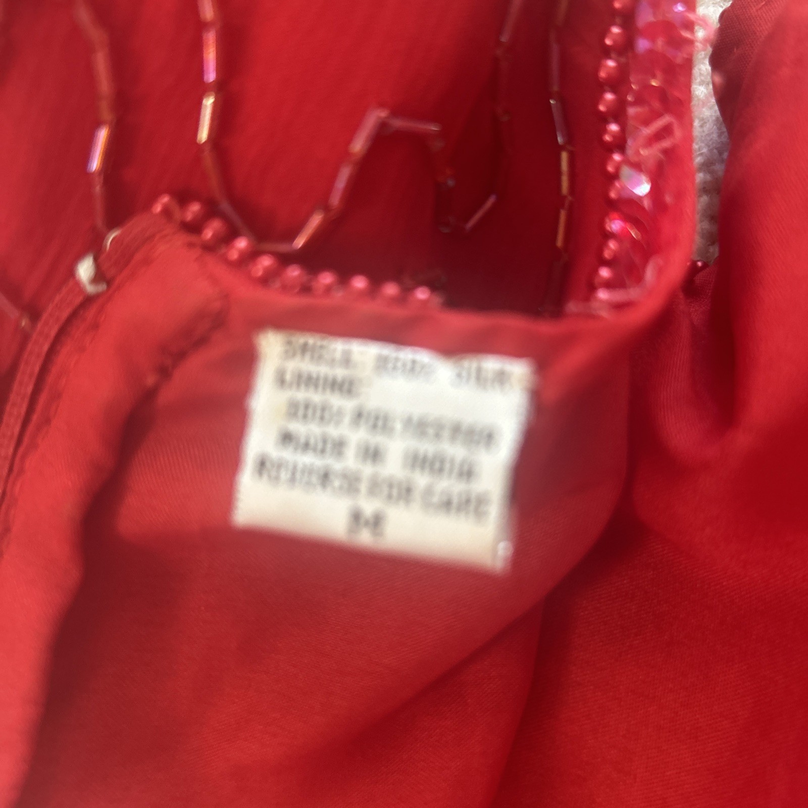 Vintage 1980’s Laurence Kazar New York Beaded Sequined Red Dress Size M
