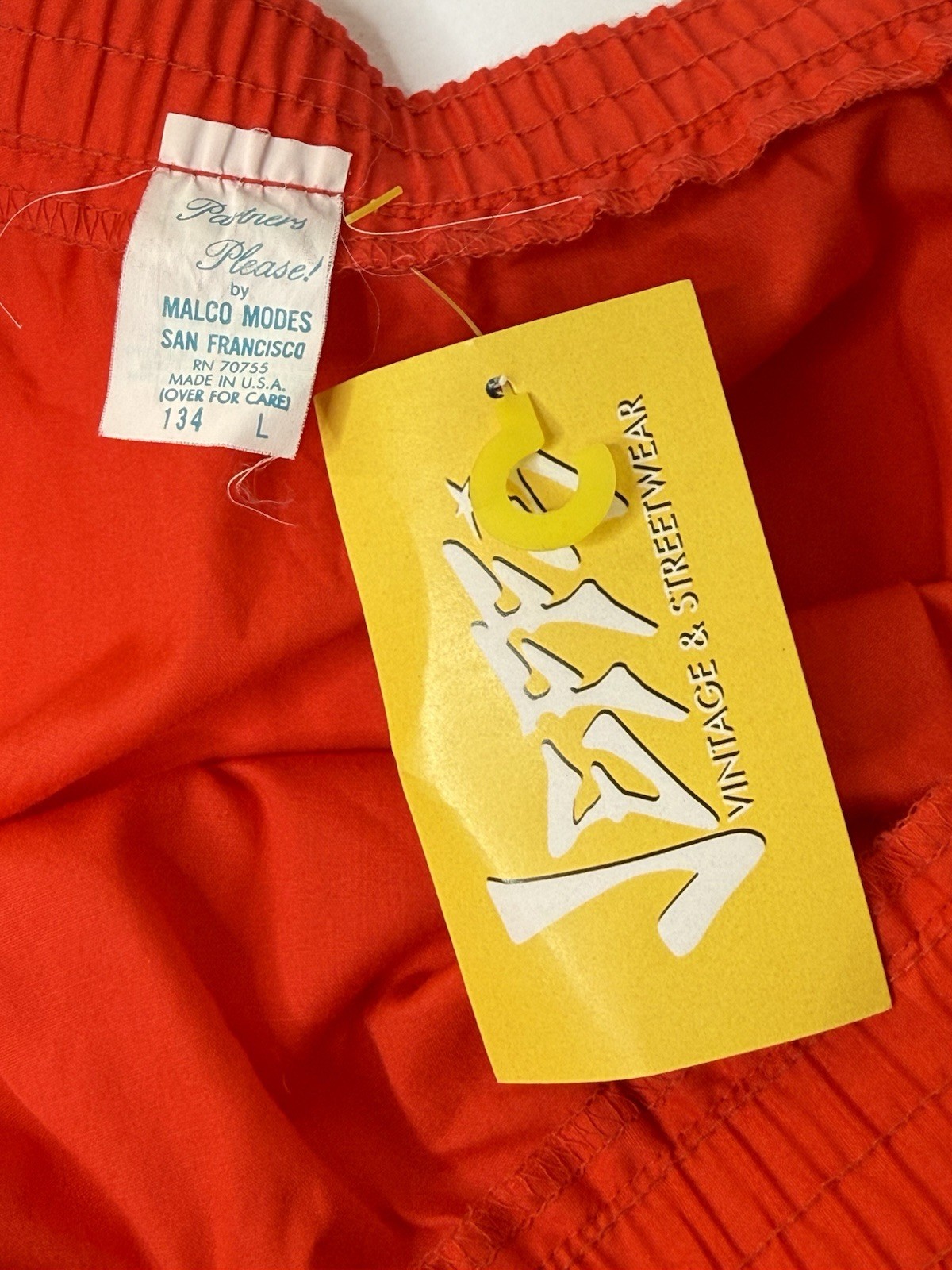 Vintage Partners Please! Squaredancing Skirt Red Size L Folklore 60s Retro New