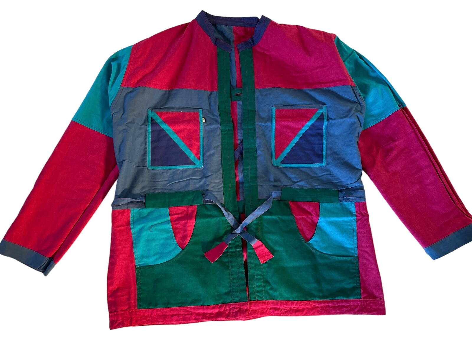 Vintage 90s Y2K Color Block Reversible Jacket Purse 2 in 1 Unisex Small-XXL Bold