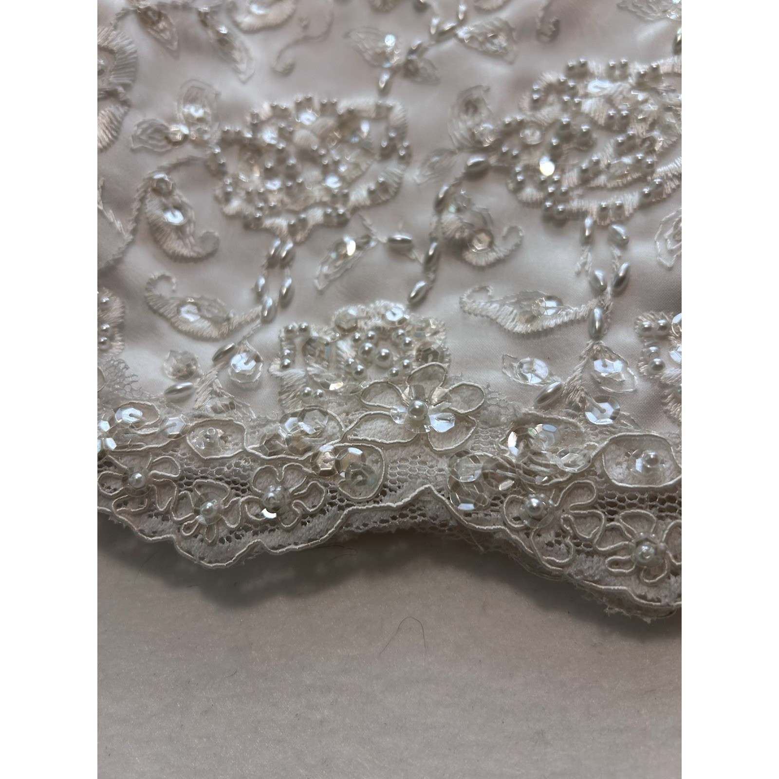 Bridal By Justine VTG Cocktail Bridal Dress Women’s Sz Small Sequined Beaded EUC