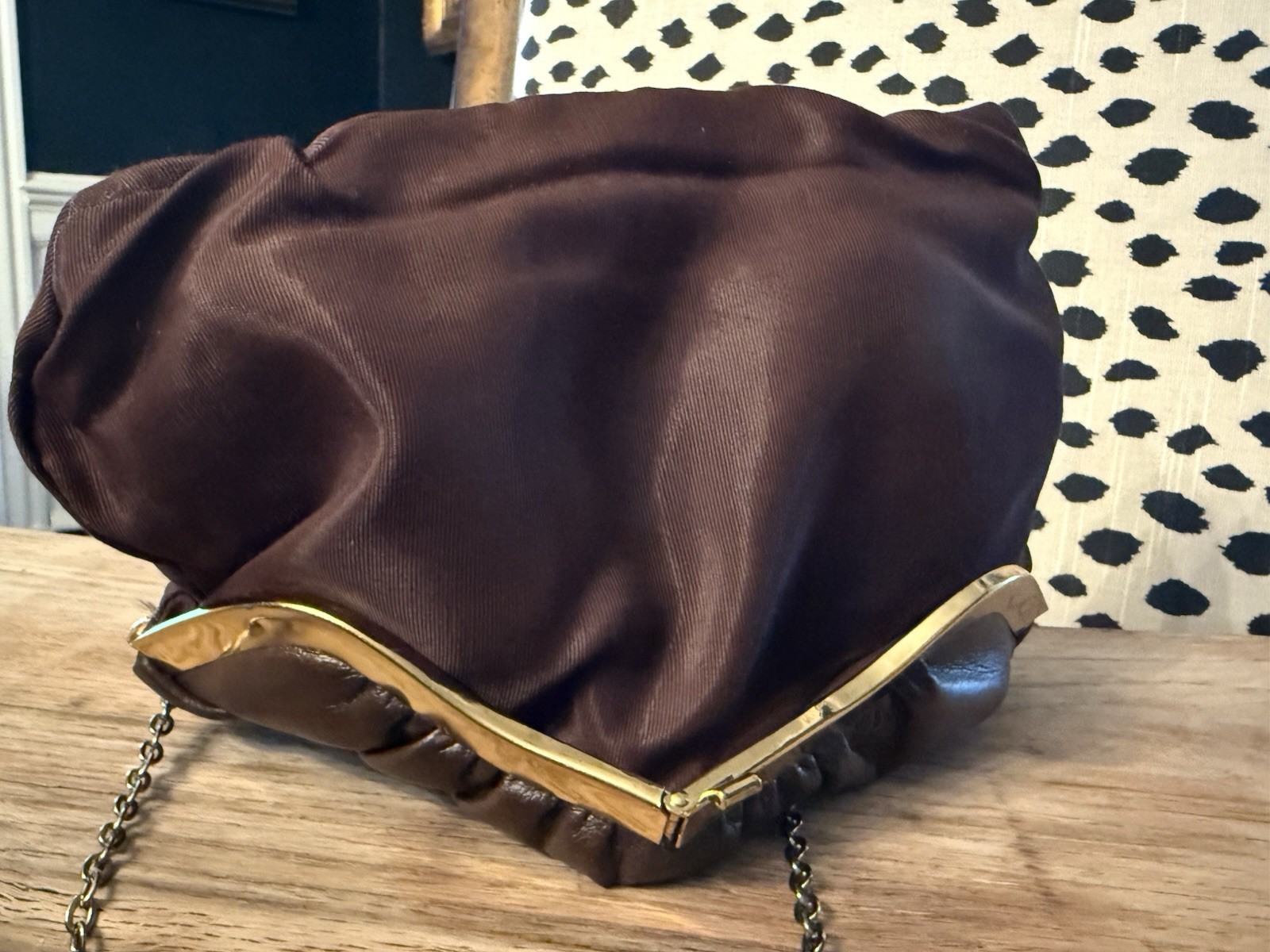 VTG HL USA Brown Chocolate Clutch Shoulder Strap Purse Gorgeous