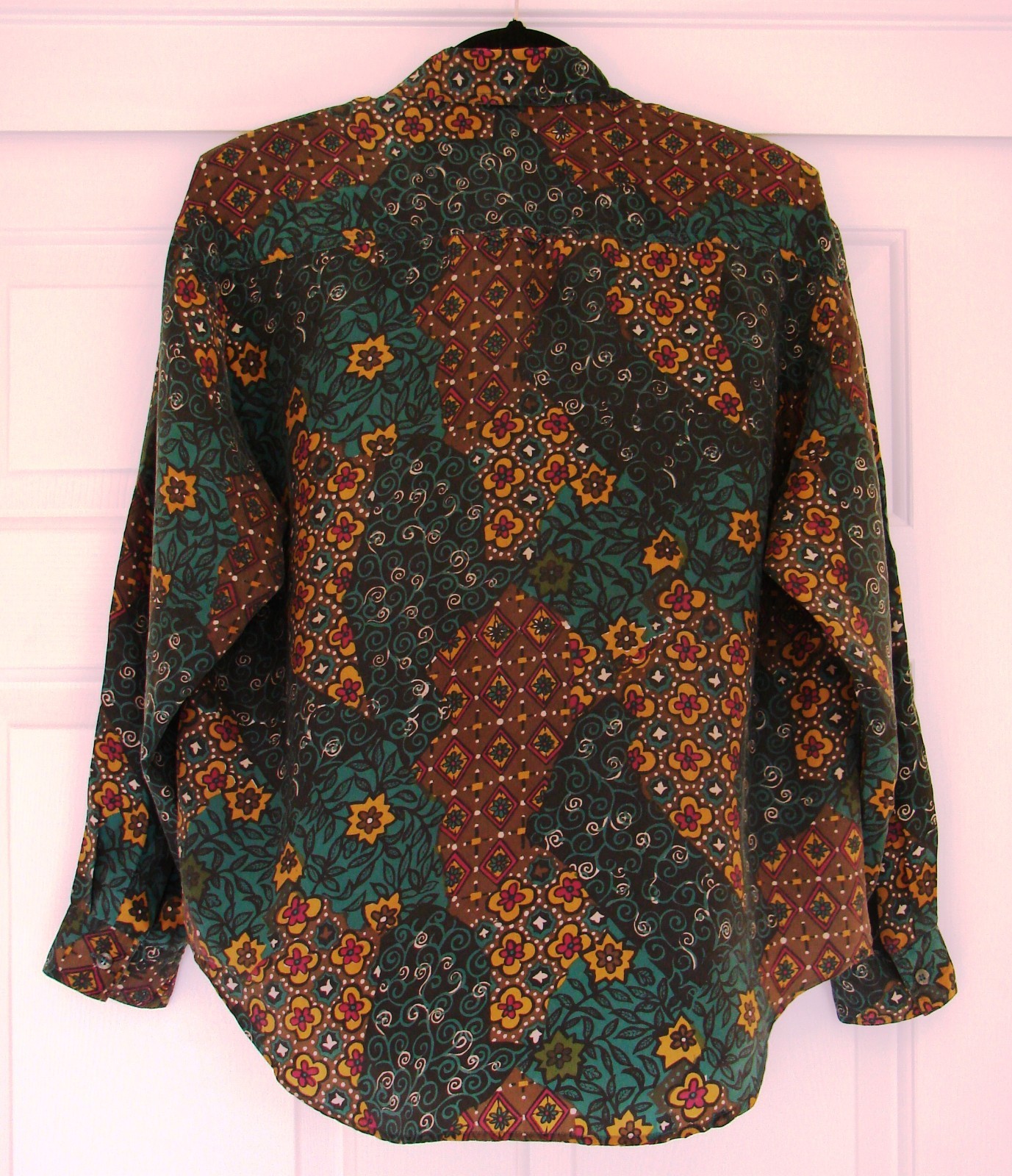 Vintage Sophisticates by JONATHAN MARTIN 80’s 90’s Colorful L/S Silk Blouse M
