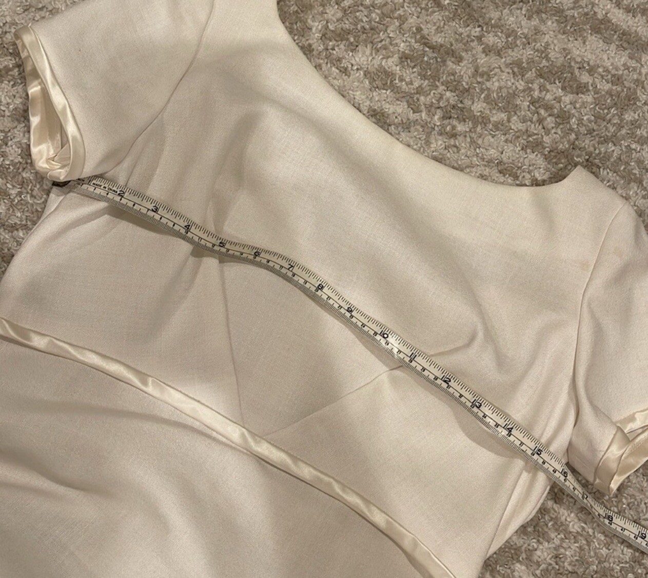 1960s Emma Domb Ivory Dress Size 13 Little Dirty