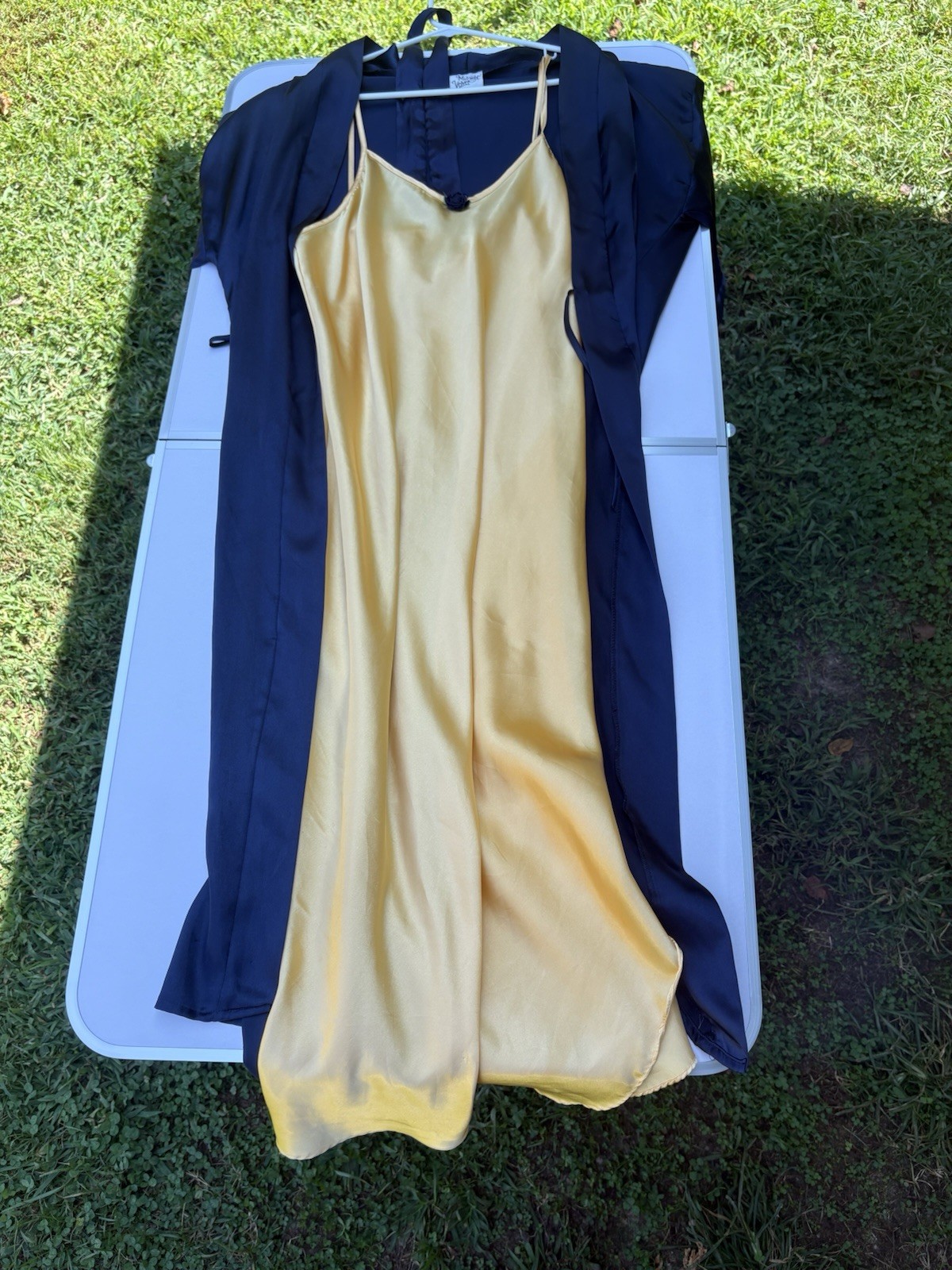 Vintage y2k Midnight Velvet chemise slip dress lingerie nightgown and robe set