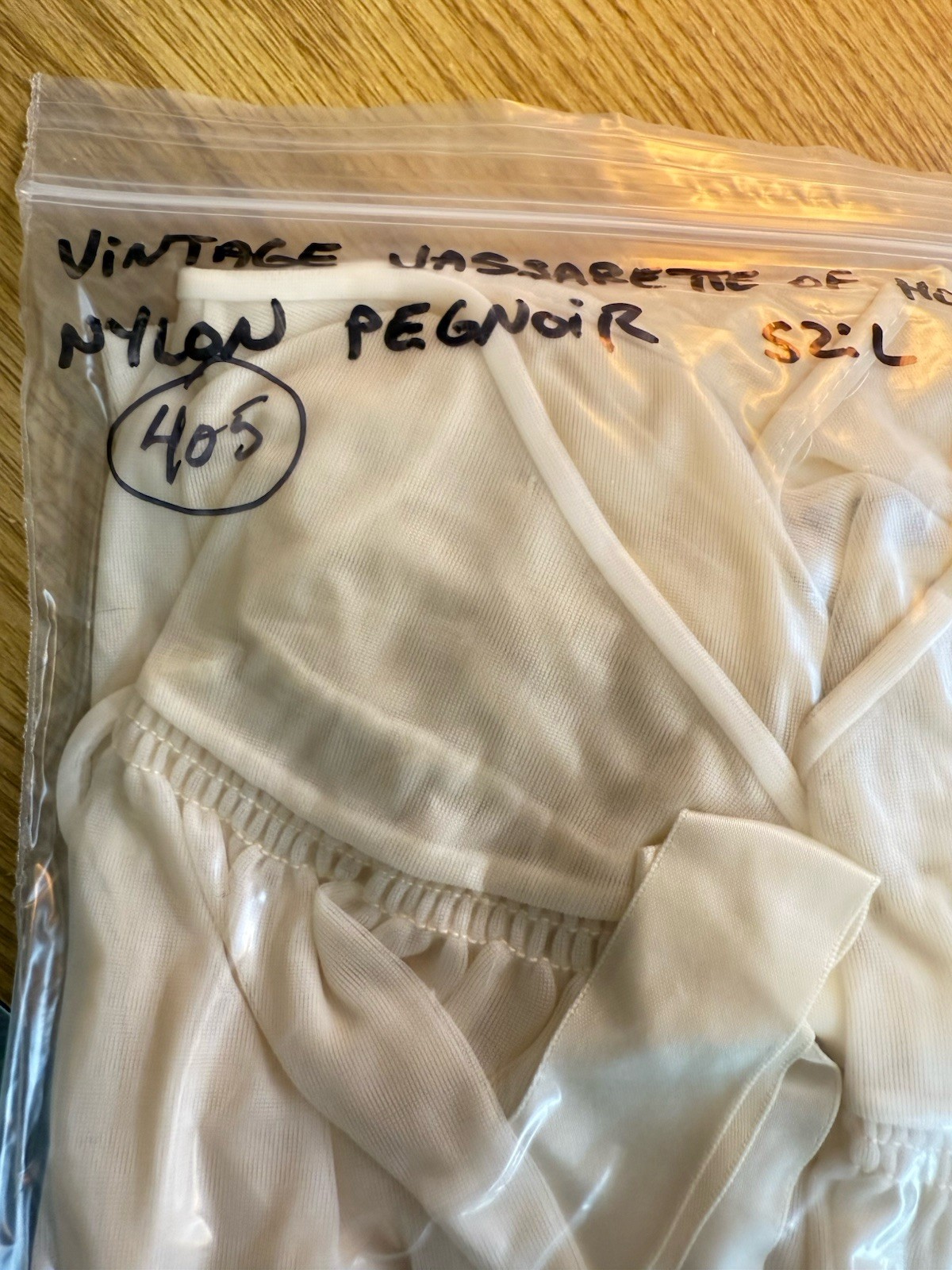 Vintage 60s Hollywood Vassarette Ivory Sheer Nylon Peignoir Robe Lingerie