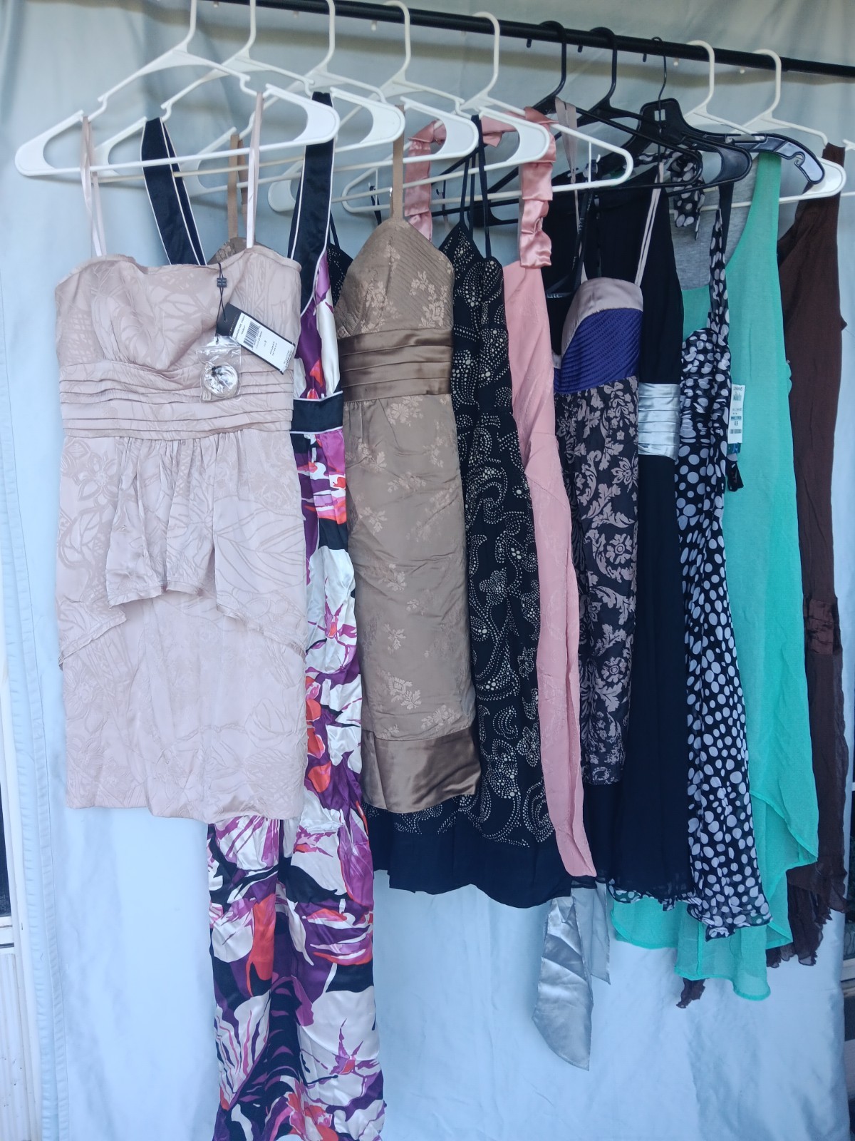 Vintage Women’s Dresses Unique 1070s-1990s Various Sizes Silk Material Lot Of 10