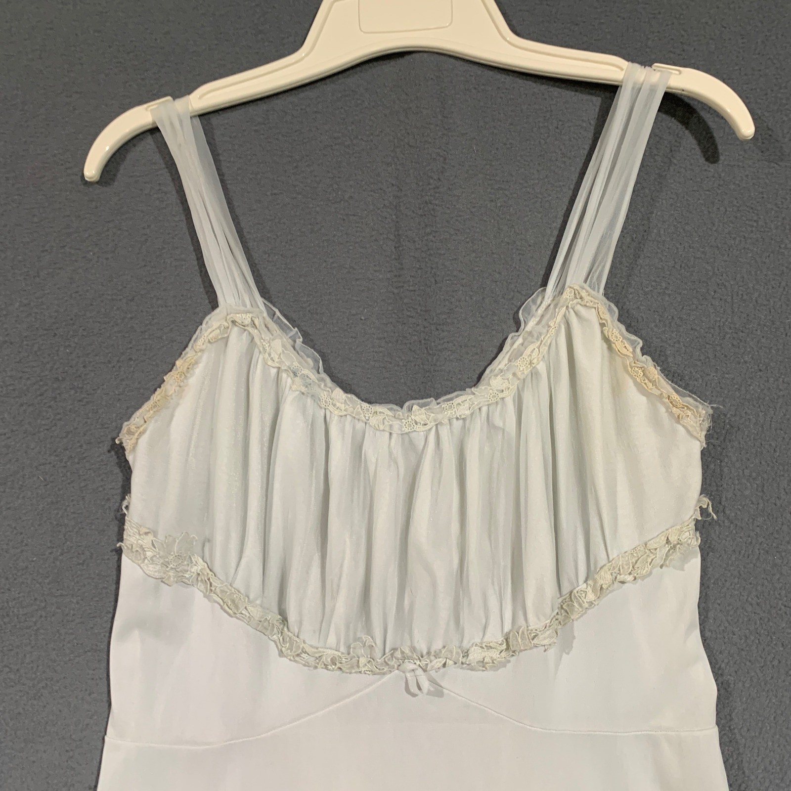 Kickernick Maxi Nightgown Dress Womens S Vintage Lace Trim Peasant Slip Dress