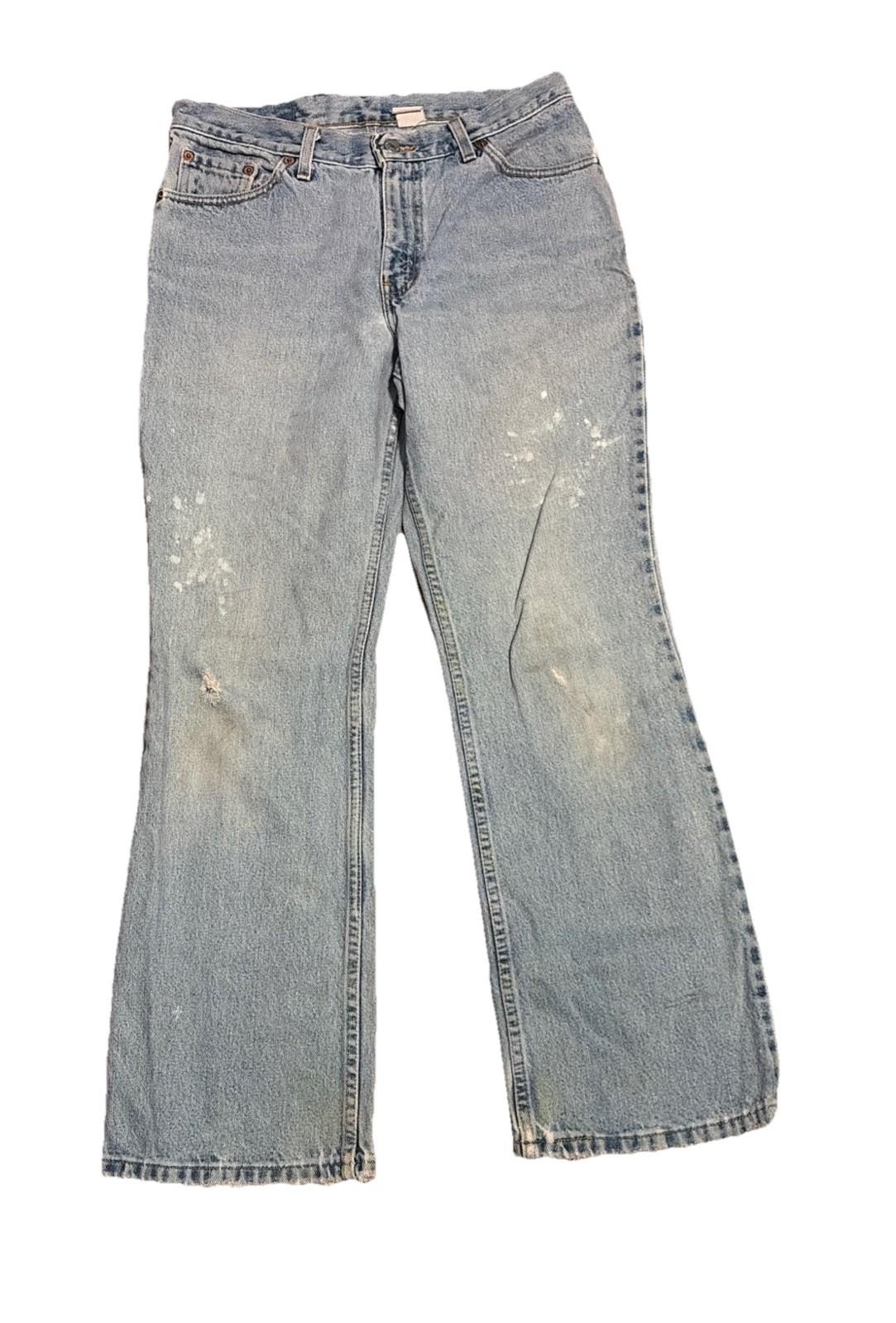 Vintage Levis 517 Red Tab Jeans Denim Bootcut 30×29 90s Light Wash Distressed