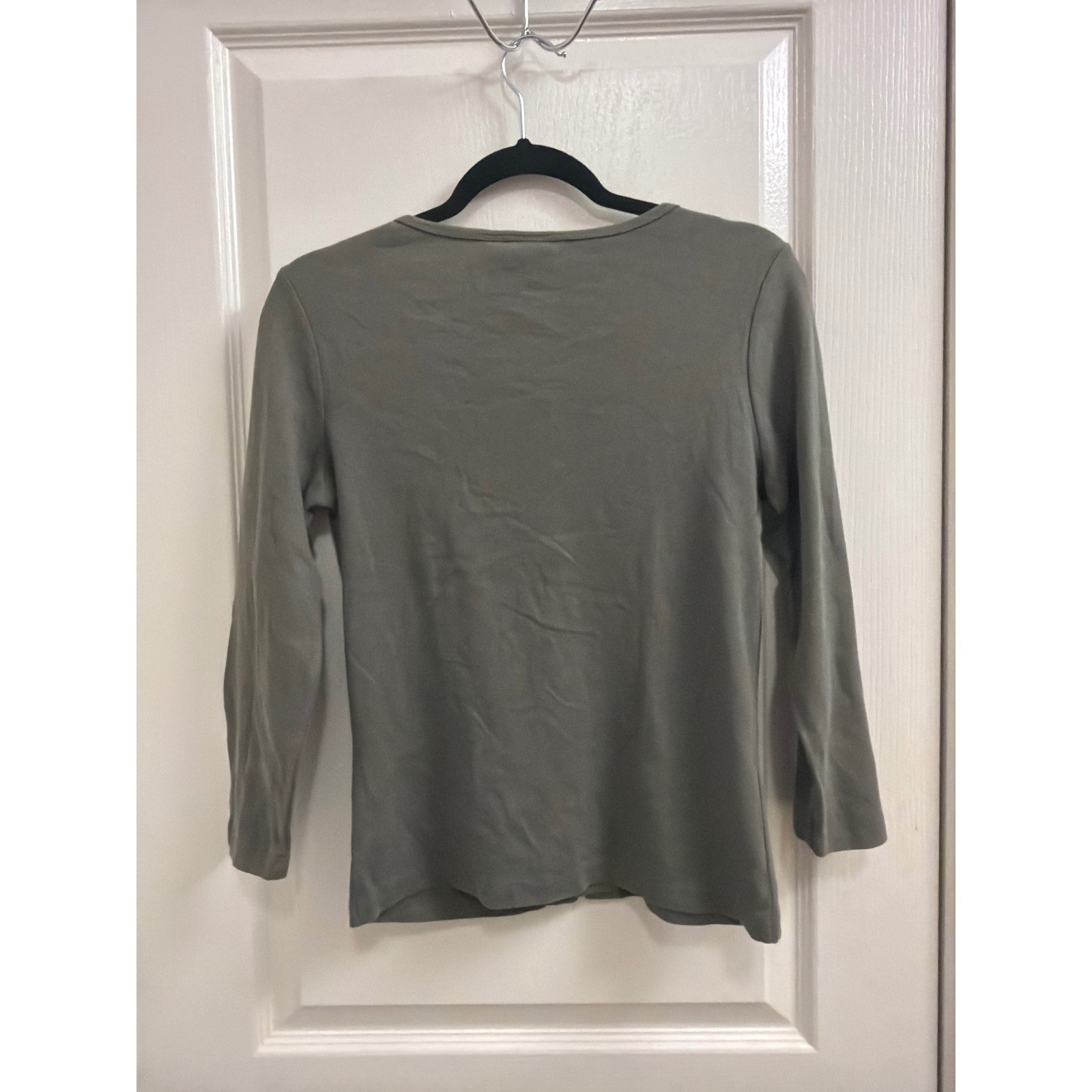 Lace Up Top Vintage Grunge Y2K Faded Glory Women Small Moss Green Long Sleeve