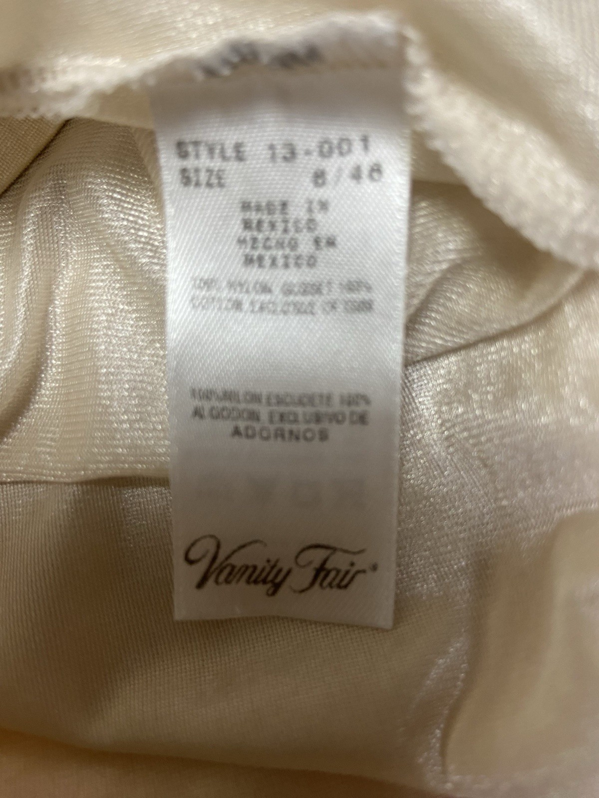Vanity Fair Vintage Ivory Sheer Sexy Silky Sissy Granny Satin Panties Size 8
